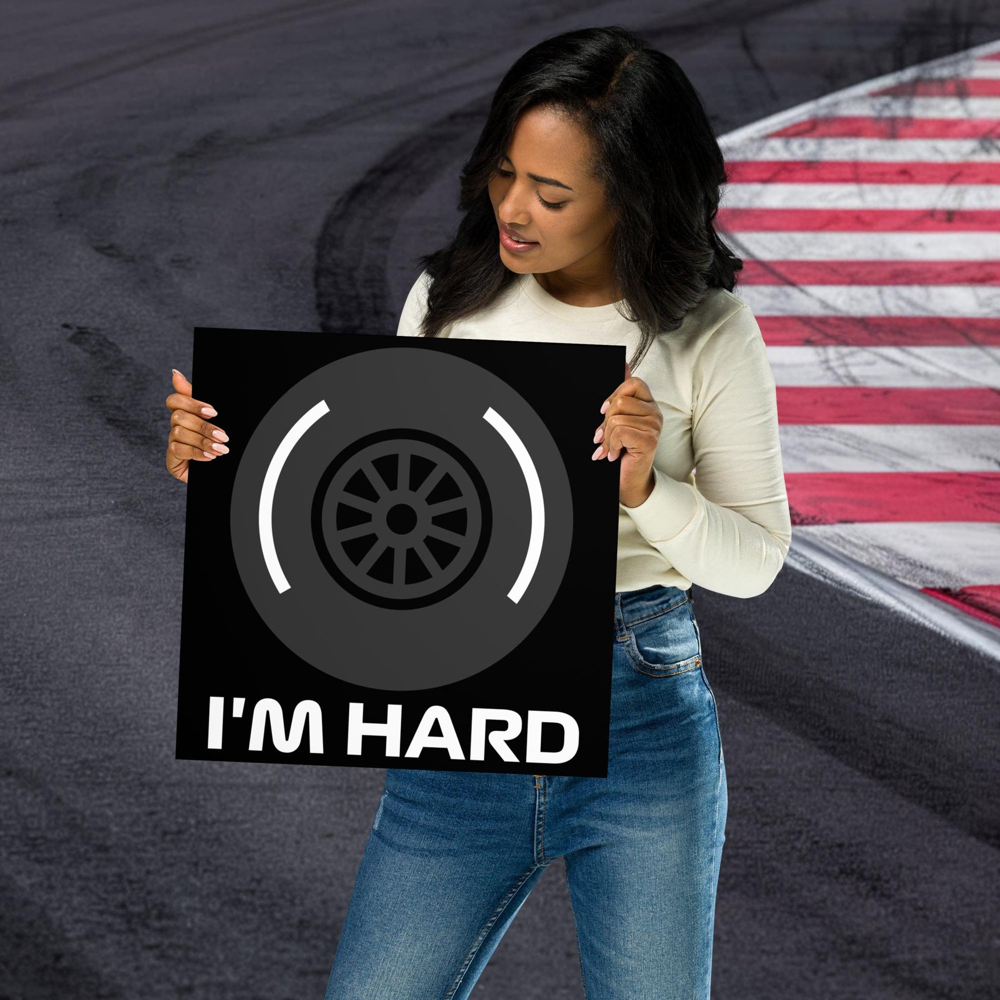 I'm Hard Tyres Funny F1 Poster Next Cult Brand