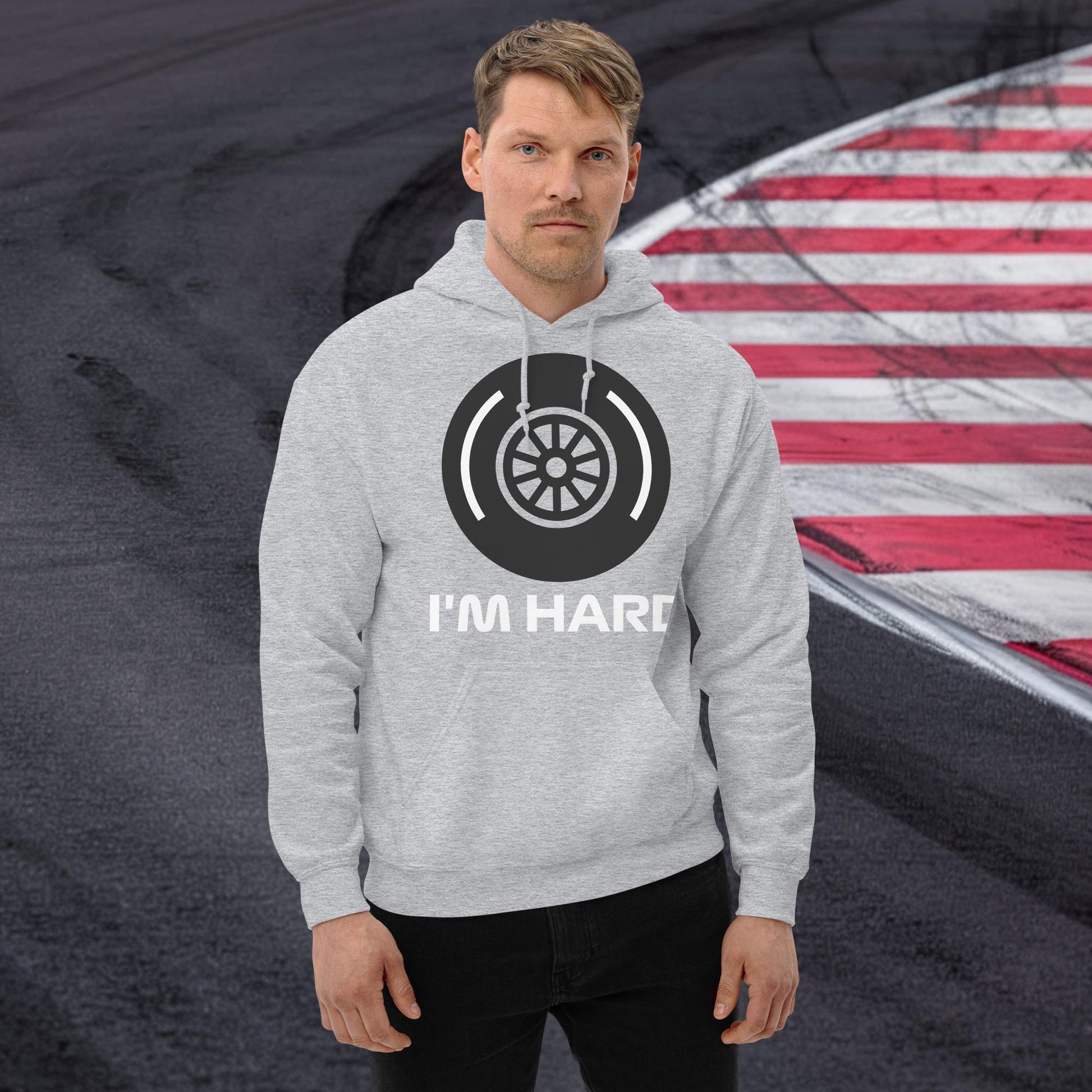 I'm Hard Tyres Funny F1 Unisex Hoodie Next Cult Brand
