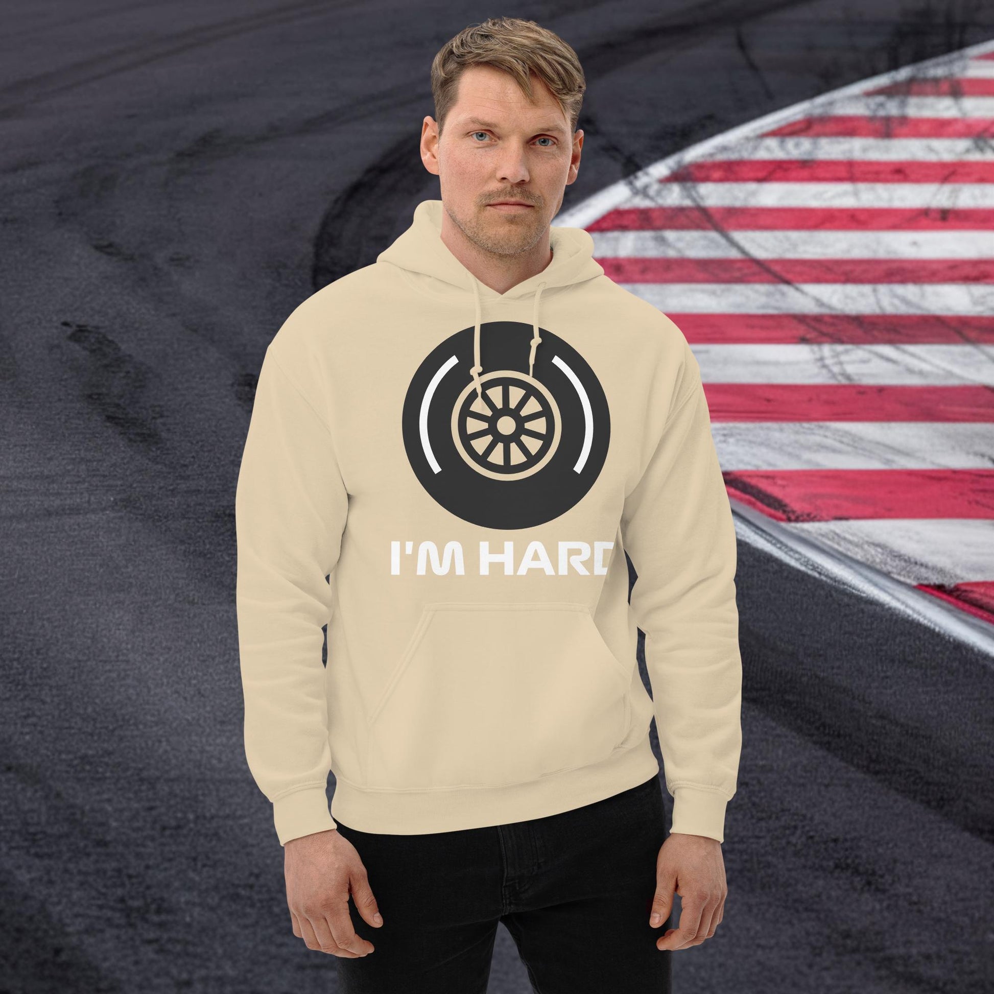 I'm Hard Tyres Funny F1 Unisex Hoodie Next Cult Brand