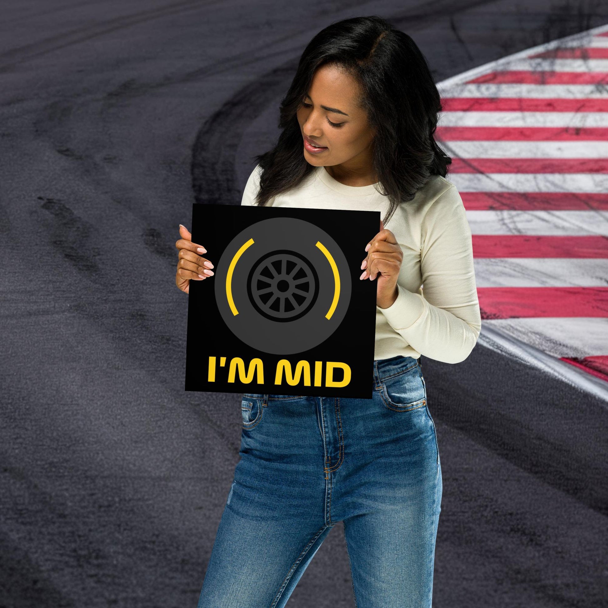 I'm Mid Tyres Funny F1 Poster Next Cult Brand
