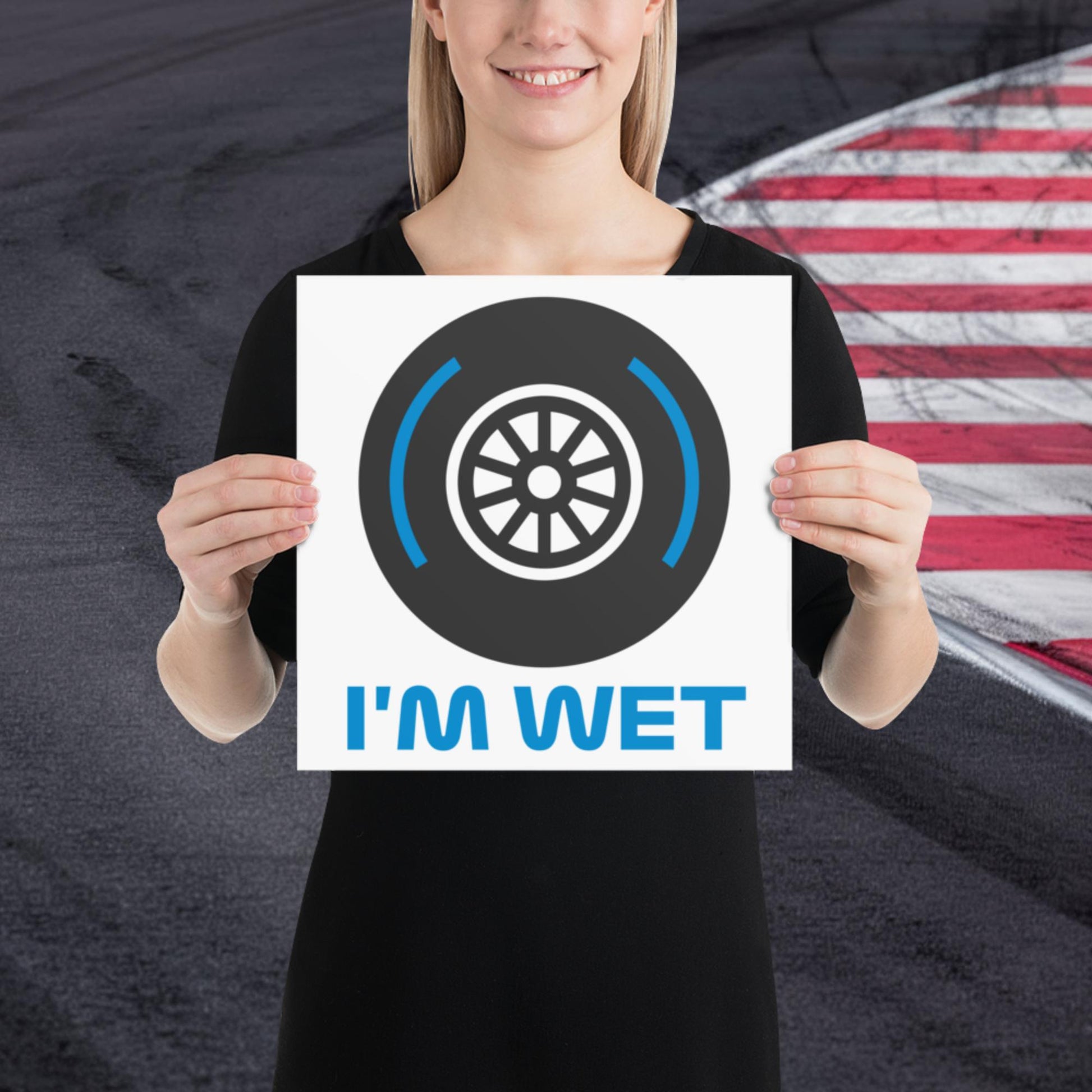 I'm Wet Tyres Funny F1 Poster Next Cult Brand