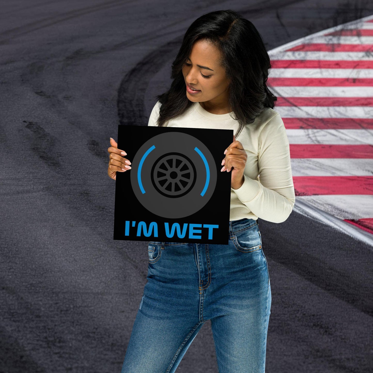 I'm Wet Tyres Funny F1 Poster Next Cult Brand