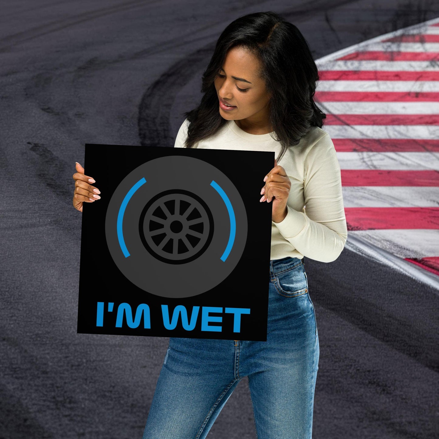 I'm Wet Tyres Funny F1 Poster Next Cult Brand