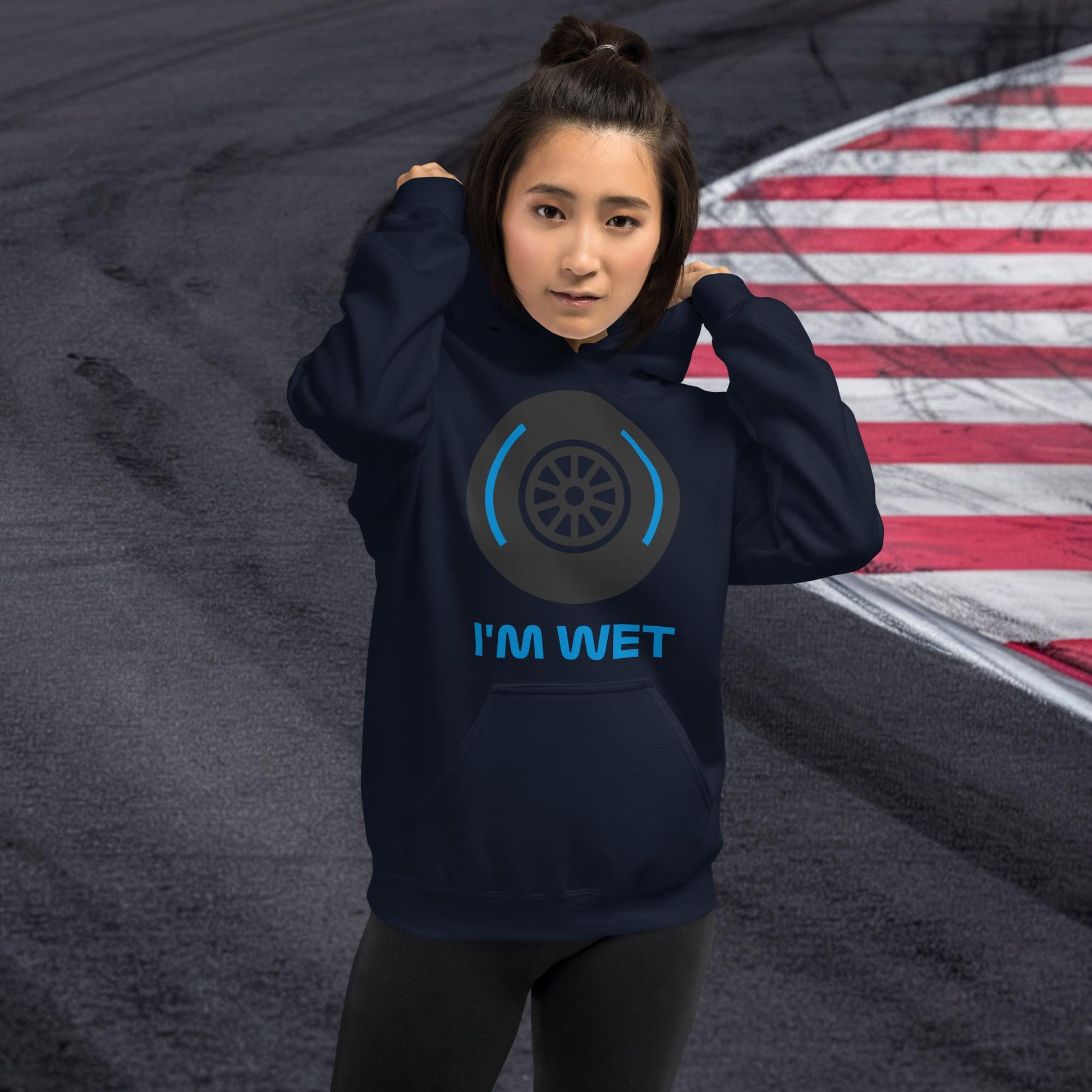 I'm Wet Tyres Funny F1 Unisex Hoodie Next Cult Brand