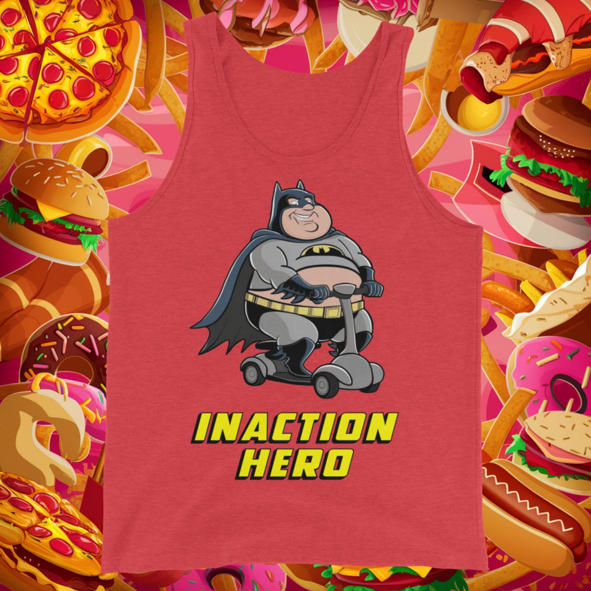 Inaction Hero Fatman Superhero Tank Top Next Cult Brand