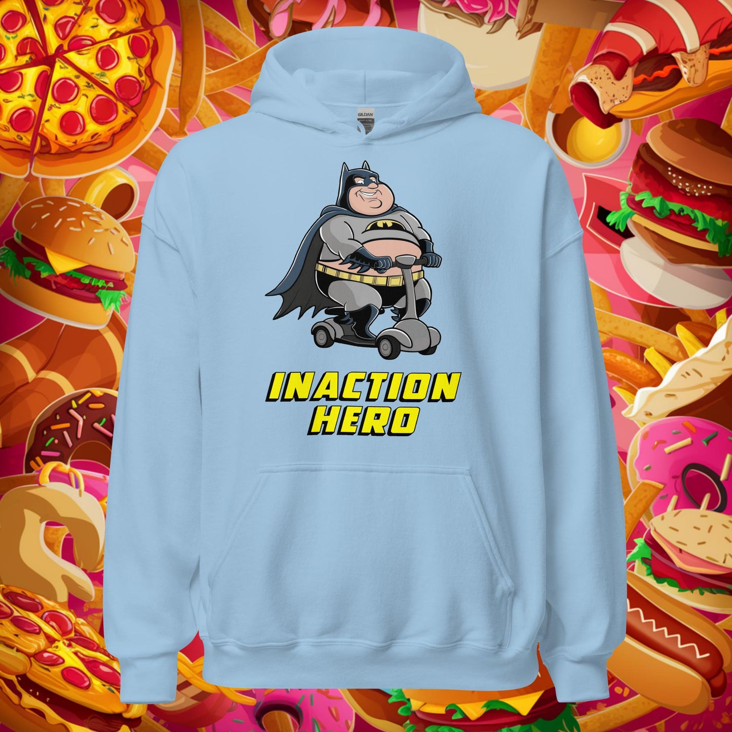 Inaction Hero Fatman Superhero Unisex Hoodie Next Cult Brand