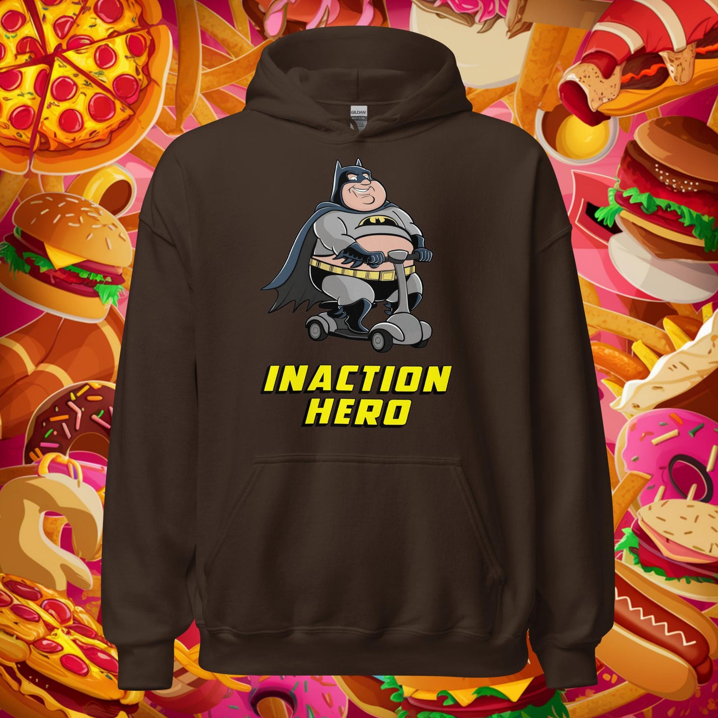 Inaction Hero Fatman Superhero Unisex Hoodie Next Cult Brand