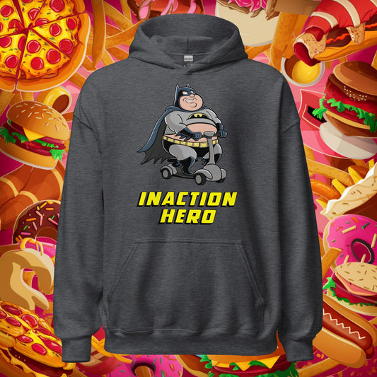 Inaction Hero Fatman Superhero Unisex Hoodie Next Cult Brand
