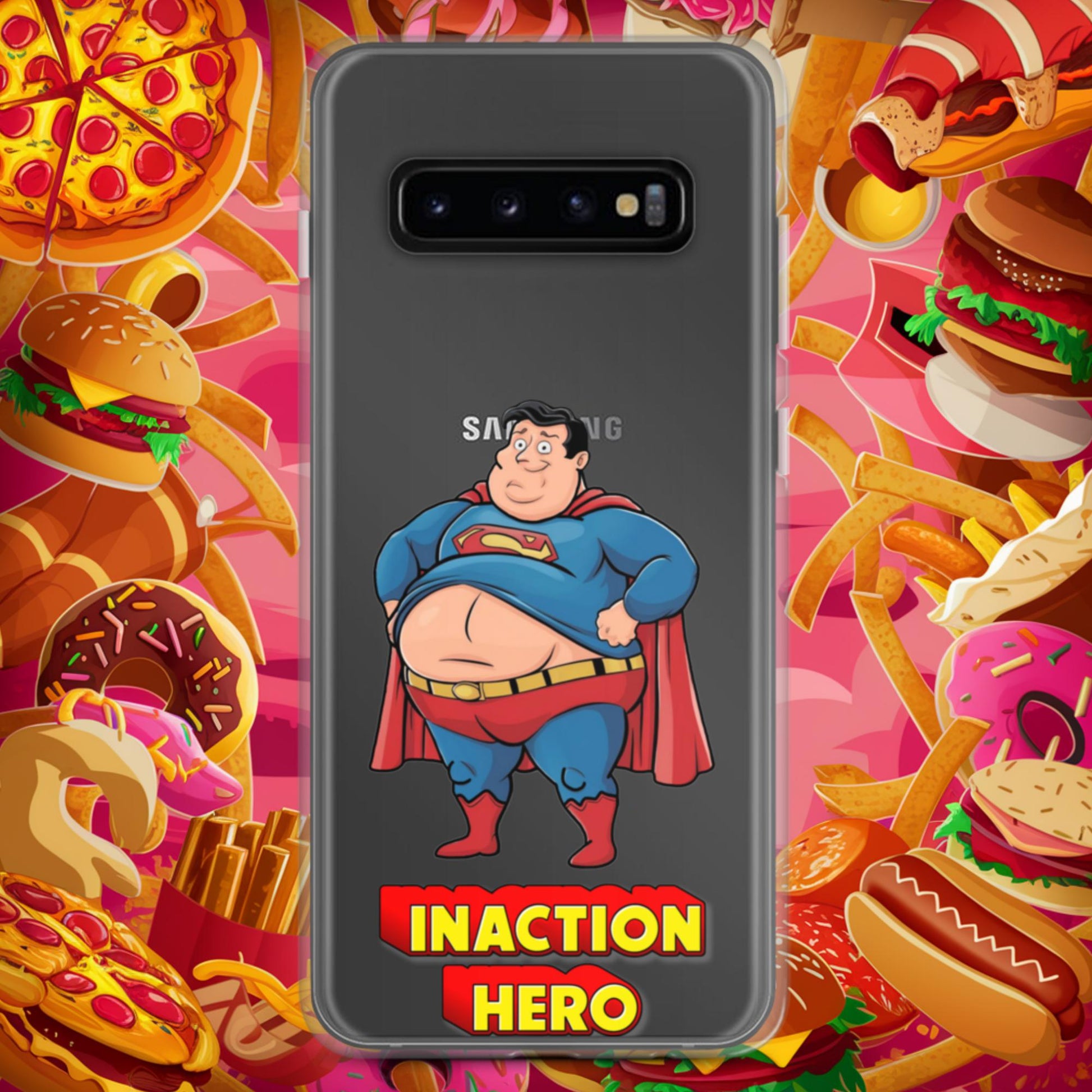 Inaction Hero Funny Fat Superhero Clear Case for Samsung Next Cult Brand