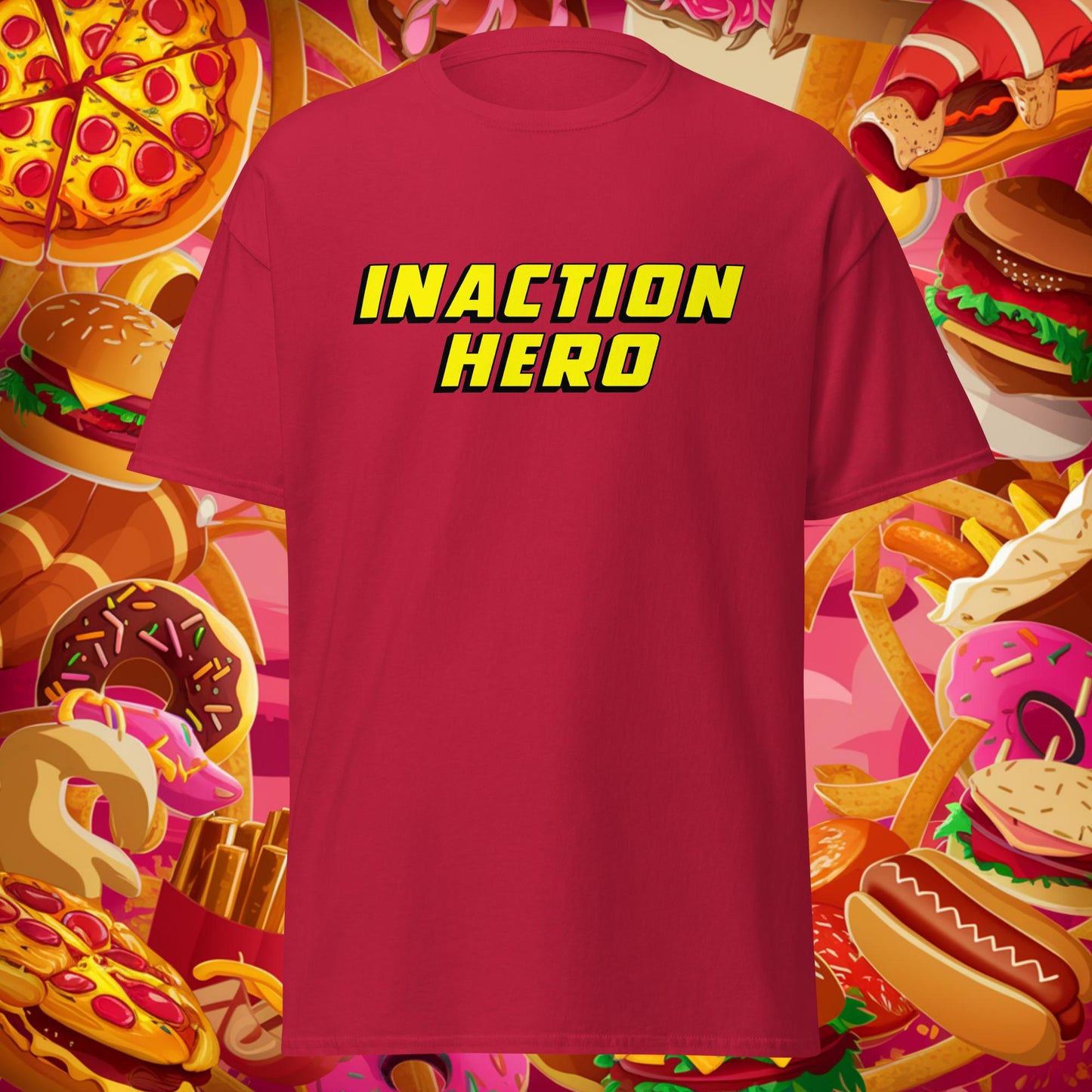 Inaction Hero Lazy Superhero Unisex tee Next Cult Brand