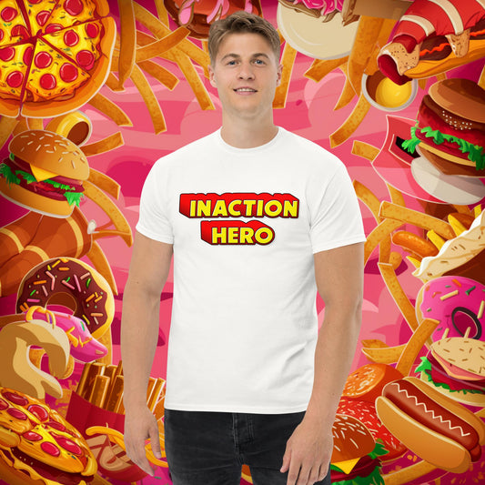 Inaction Hero Unisex tee White T-shirts Superheroes Next Cult Brand