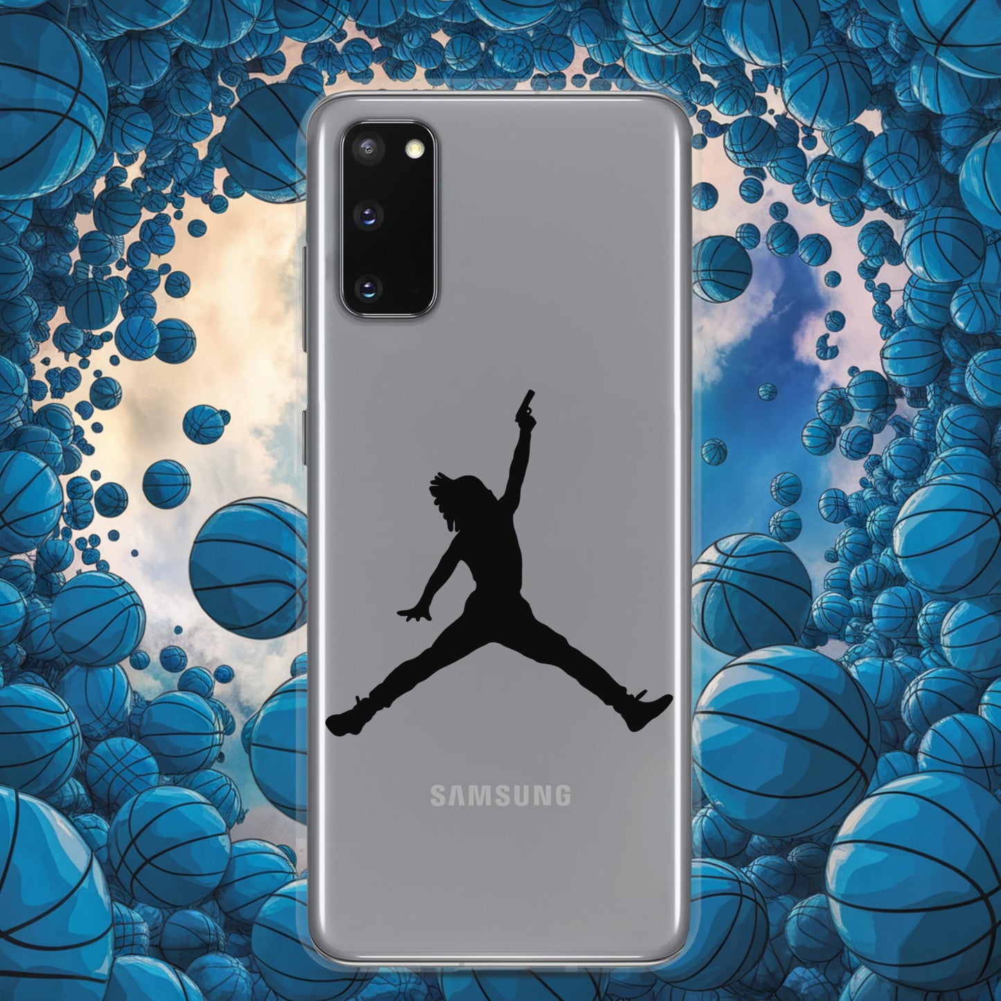 Ja Morant Funny Gun Meme Basketball NBA Memphis Grizzlies Clear Case for Samsung Samsung Galaxy S20 Mobile Phone Cases Basketball Ja Morant Memphis Grizzlies NBA Next Cult Brand