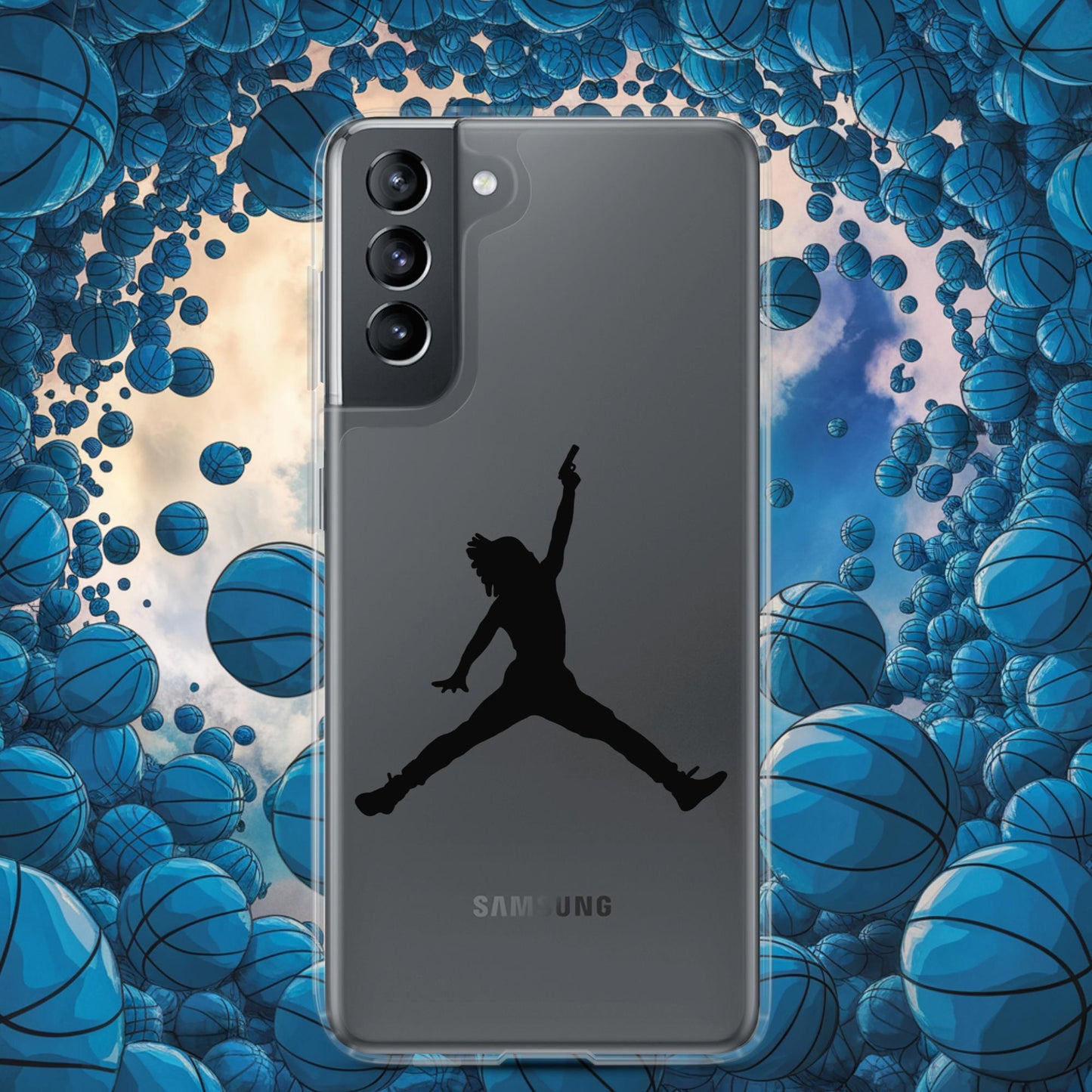 Ja Morant Funny Gun Meme Basketball NBA Memphis Grizzlies Clear Case for Samsung Samsung Galaxy S21 Mobile Phone Cases Basketball Ja Morant Memphis Grizzlies NBA Next Cult Brand