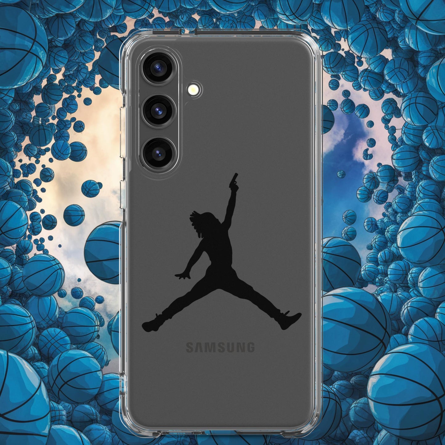 Ja Morant Funny Gun Meme Basketball NBA Memphis Grizzlies Clear Case for Samsung Samsung Galaxy S24 Plus Mobile Phone Cases Basketball Ja Morant Memphis Grizzlies NBA Next Cult Brand