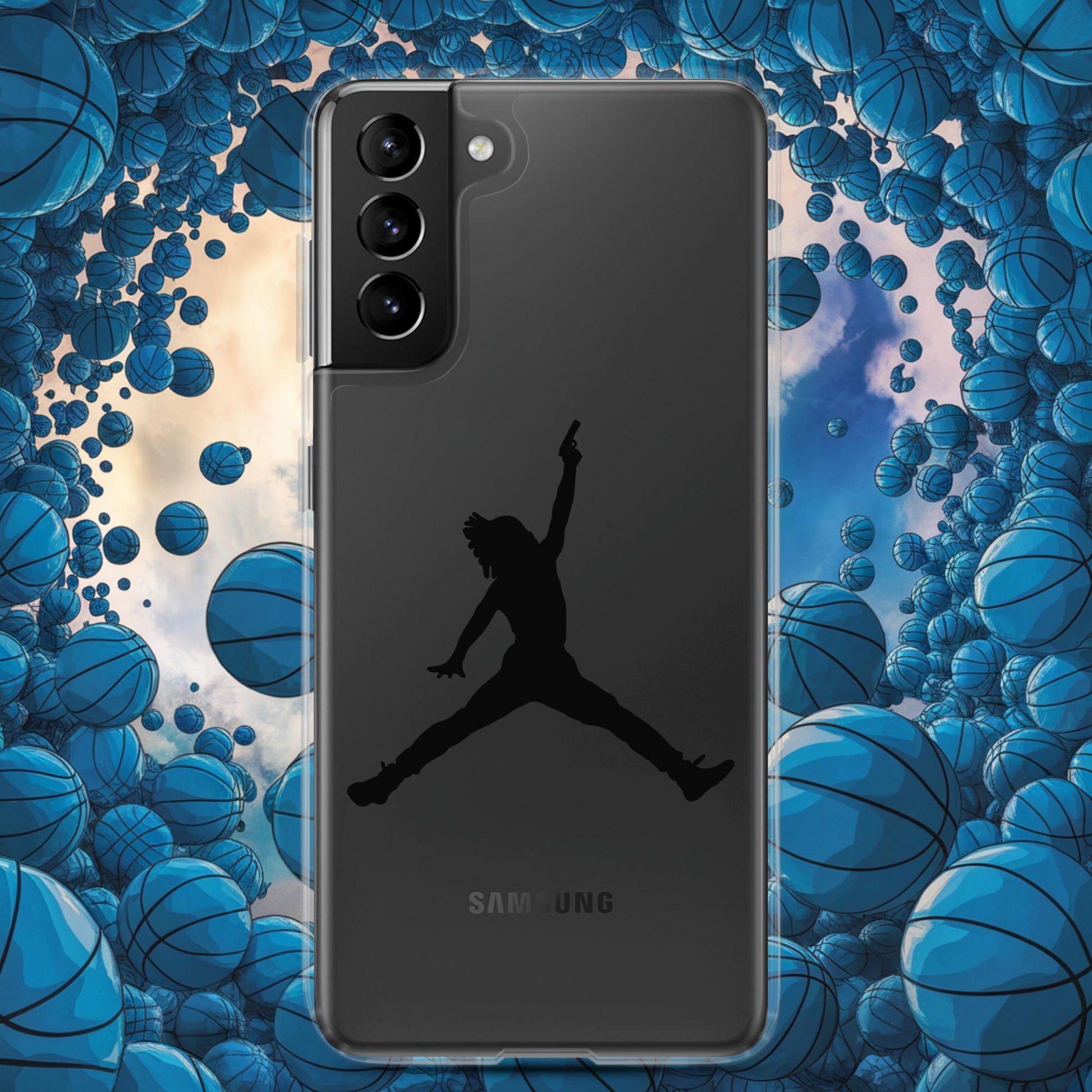 Ja Morant Funny Gun Meme Basketball NBA Memphis Grizzlies Clear Case for Samsung Samsung Galaxy S21 Plus Mobile Phone Cases Basketball Ja Morant Memphis Grizzlies NBA Next Cult Brand