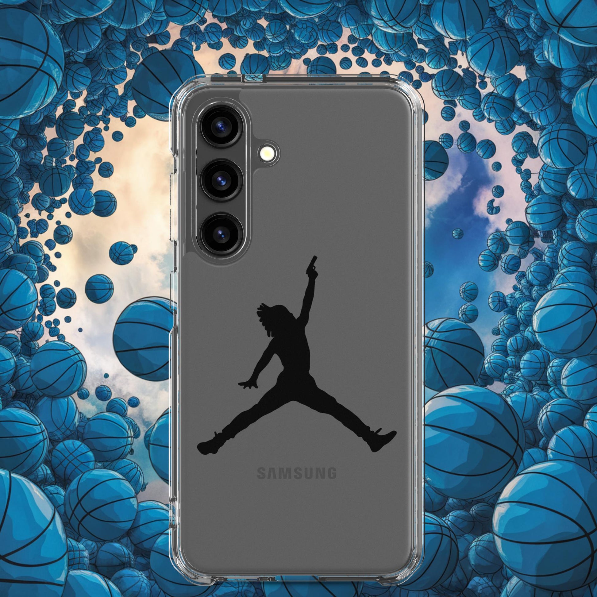 Ja Morant Funny Gun Meme Basketball NBA Memphis Grizzlies Clear Case for Samsung Samsung Galaxy S24 Mobile Phone Cases Basketball Ja Morant Memphis Grizzlies NBA Next Cult Brand