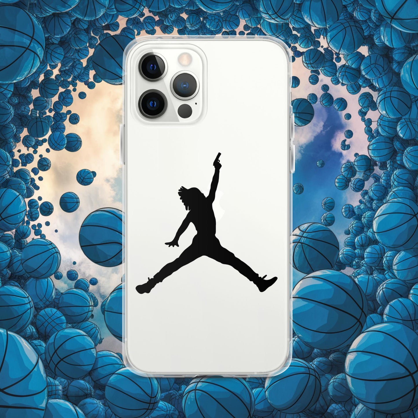 Ja Morant Funny Gun Meme Basketball NBA Memphis Grizzlies Clear Case for iPhone iPhone 12 Pro Max Mobile Phone Cases Basketball Ja Morant Memphis Grizzlies NBA Next Cult Brand