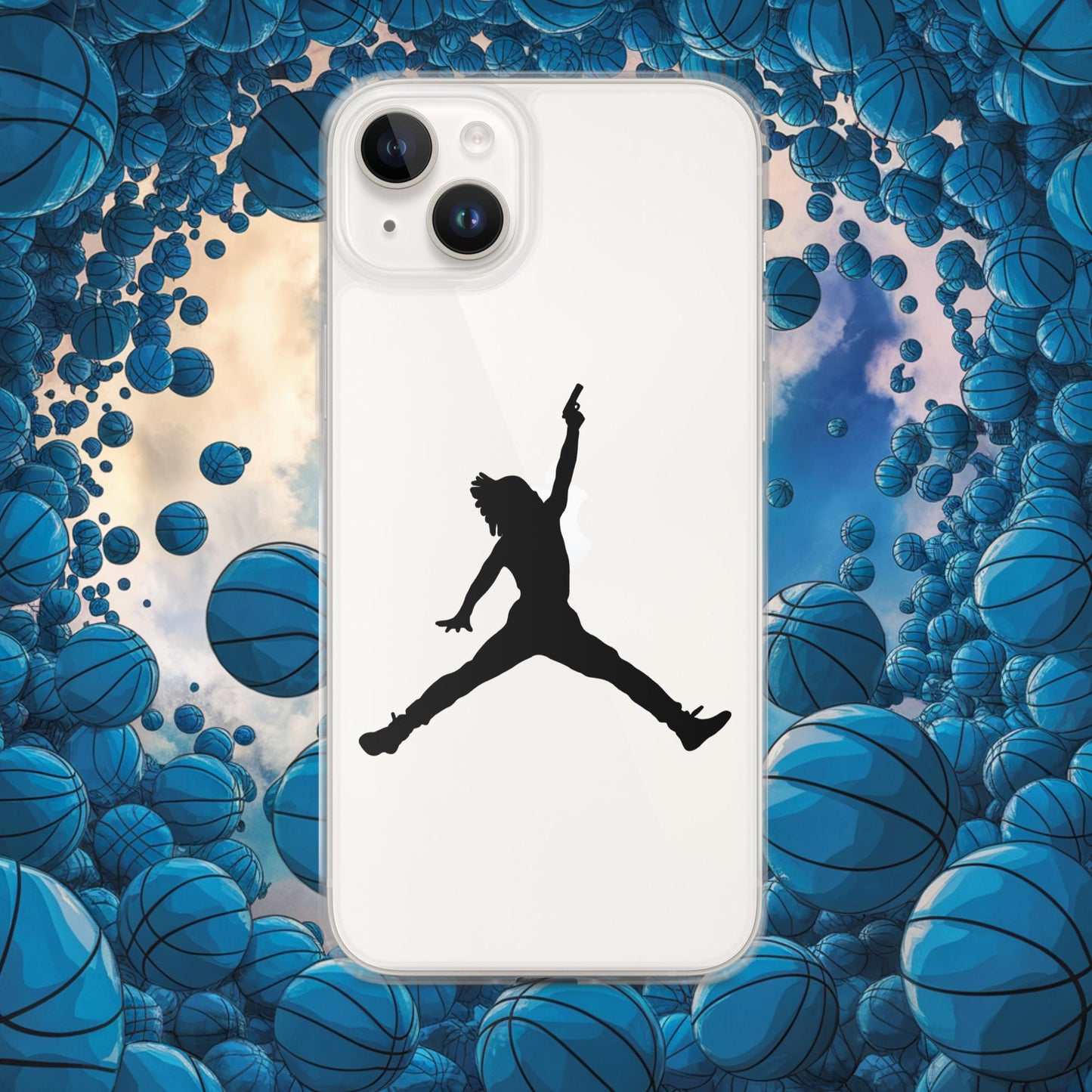 Ja Morant Funny Gun Meme Basketball NBA Memphis Grizzlies Clear Case for iPhone iPhone 14 Plus Mobile Phone Cases Basketball Ja Morant Memphis Grizzlies NBA Next Cult Brand