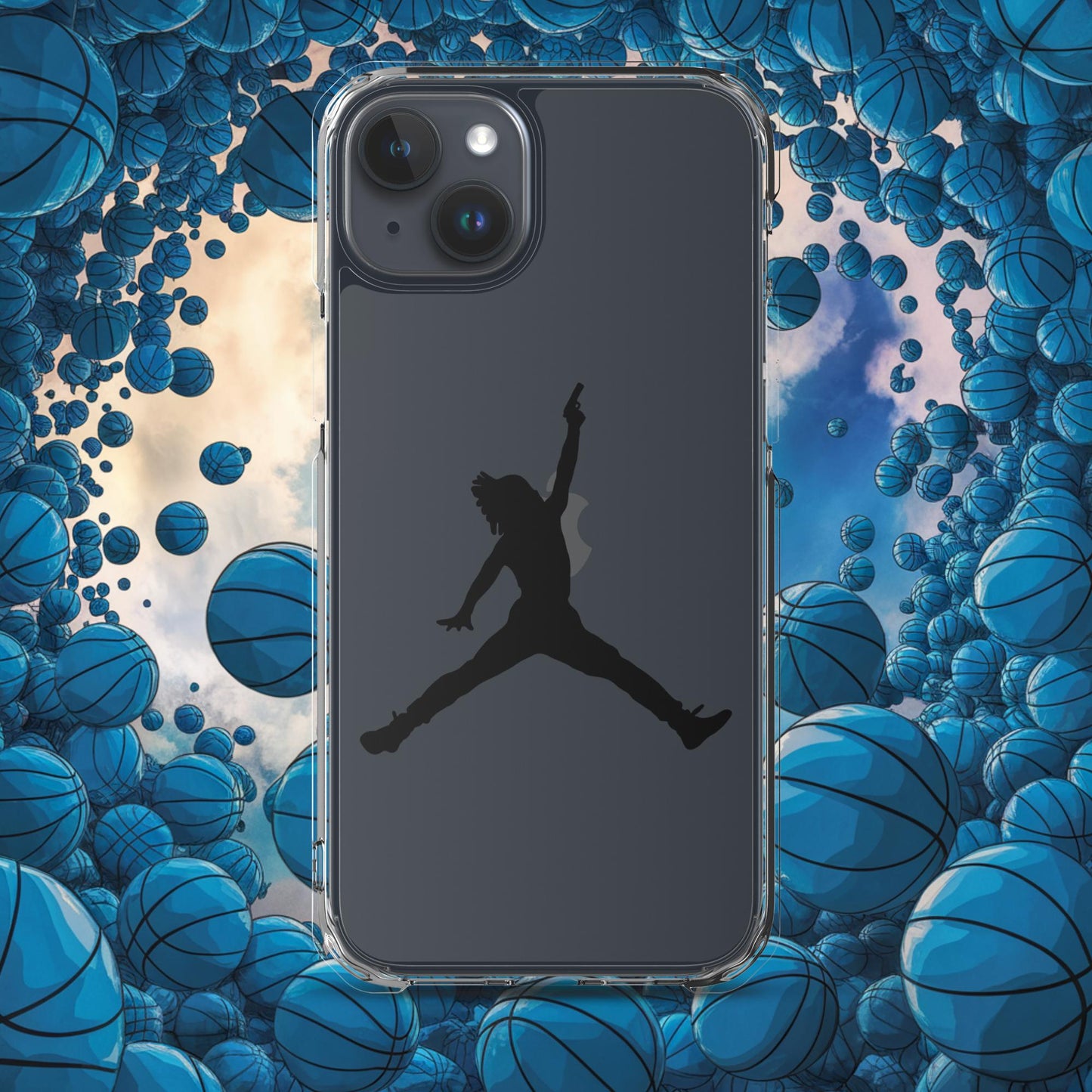 Ja Morant Funny Gun Meme Basketball NBA Memphis Grizzlies Clear Case for iPhone iPhone 15 Plus Mobile Phone Cases Basketball Ja Morant Memphis Grizzlies NBA Next Cult Brand