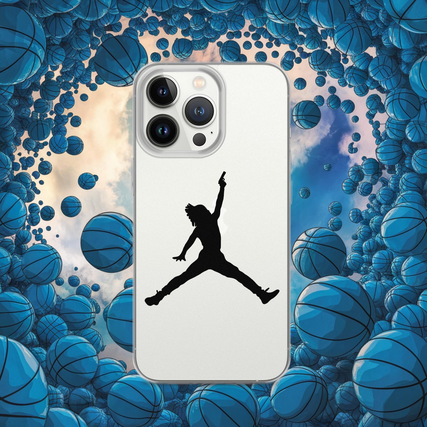 Ja Morant Funny Gun Meme Basketball NBA Memphis Grizzlies Clear Case for iPhone iPhone 13 Pro Mobile Phone Cases Basketball Ja Morant Memphis Grizzlies NBA Next Cult Brand