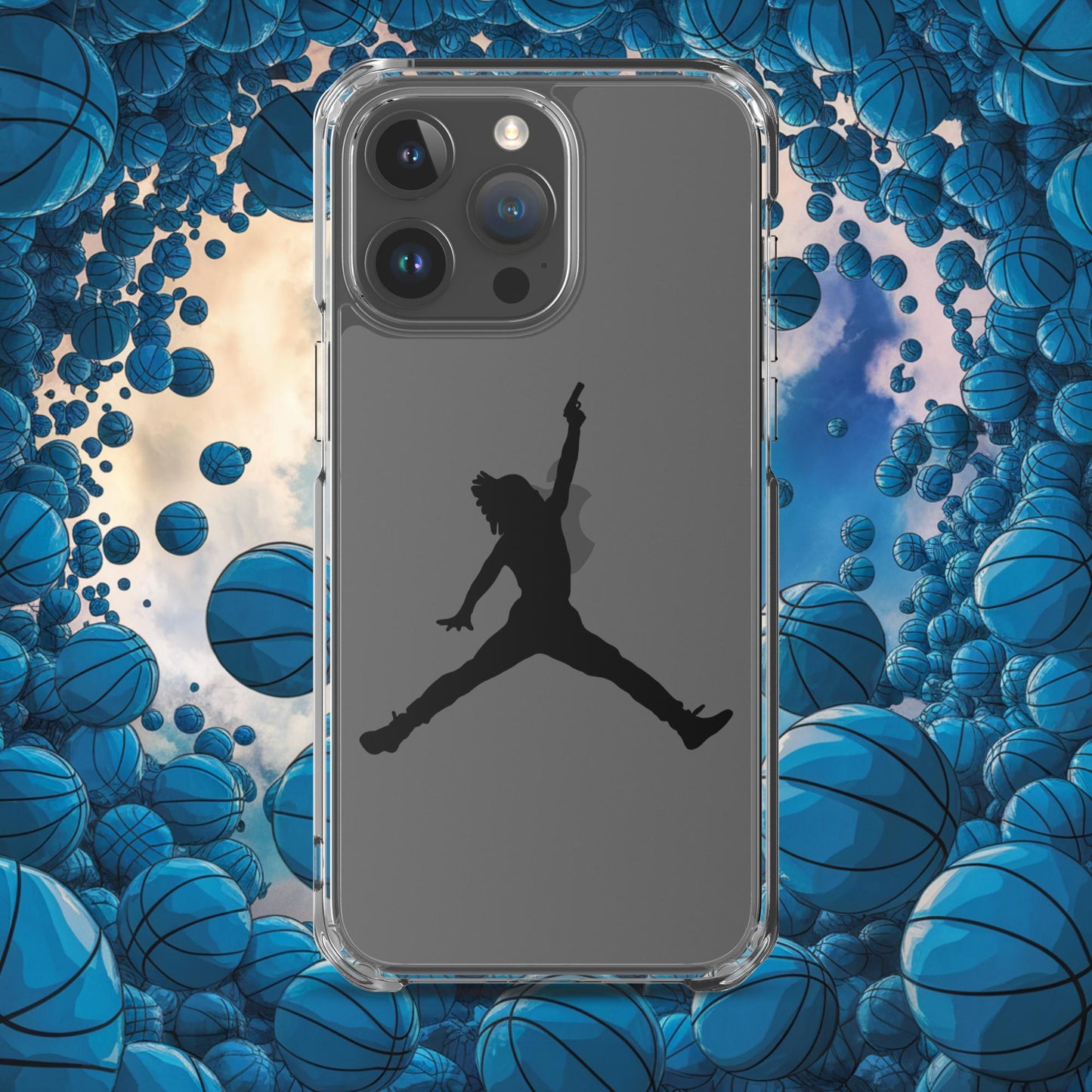 Ja Morant Funny Gun Meme Basketball NBA Memphis Grizzlies Clear Case for iPhone iPhone 15 Pro Max Mobile Phone Cases Basketball Ja Morant Memphis Grizzlies NBA Next Cult Brand