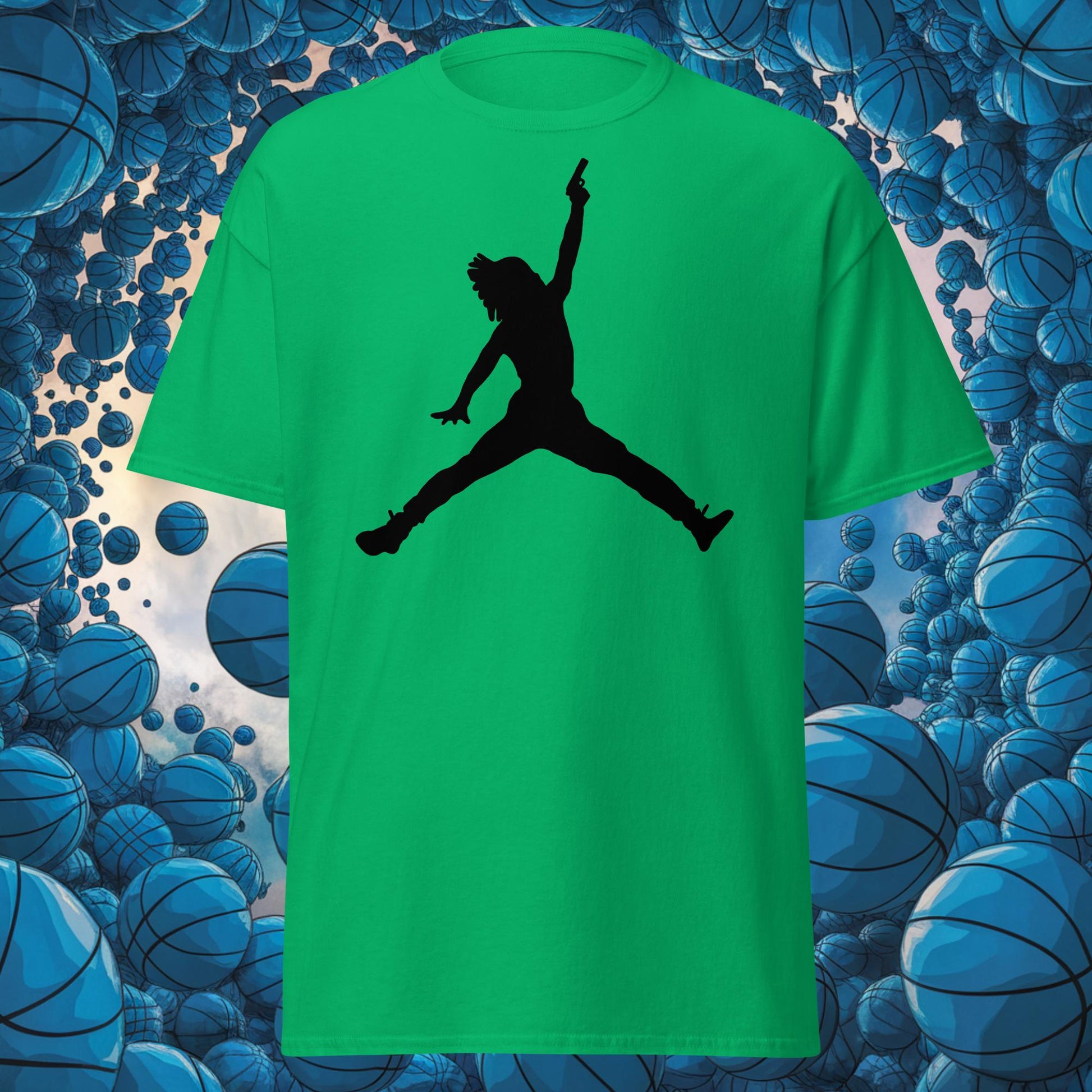 Ja Morant Funny Gun Meme Basketball NBA Memphis Grizzlies Unisex tee Irish Green T-shirts Basketball Ja Morant Memphis Grizzlies NBA Next Cult Brand