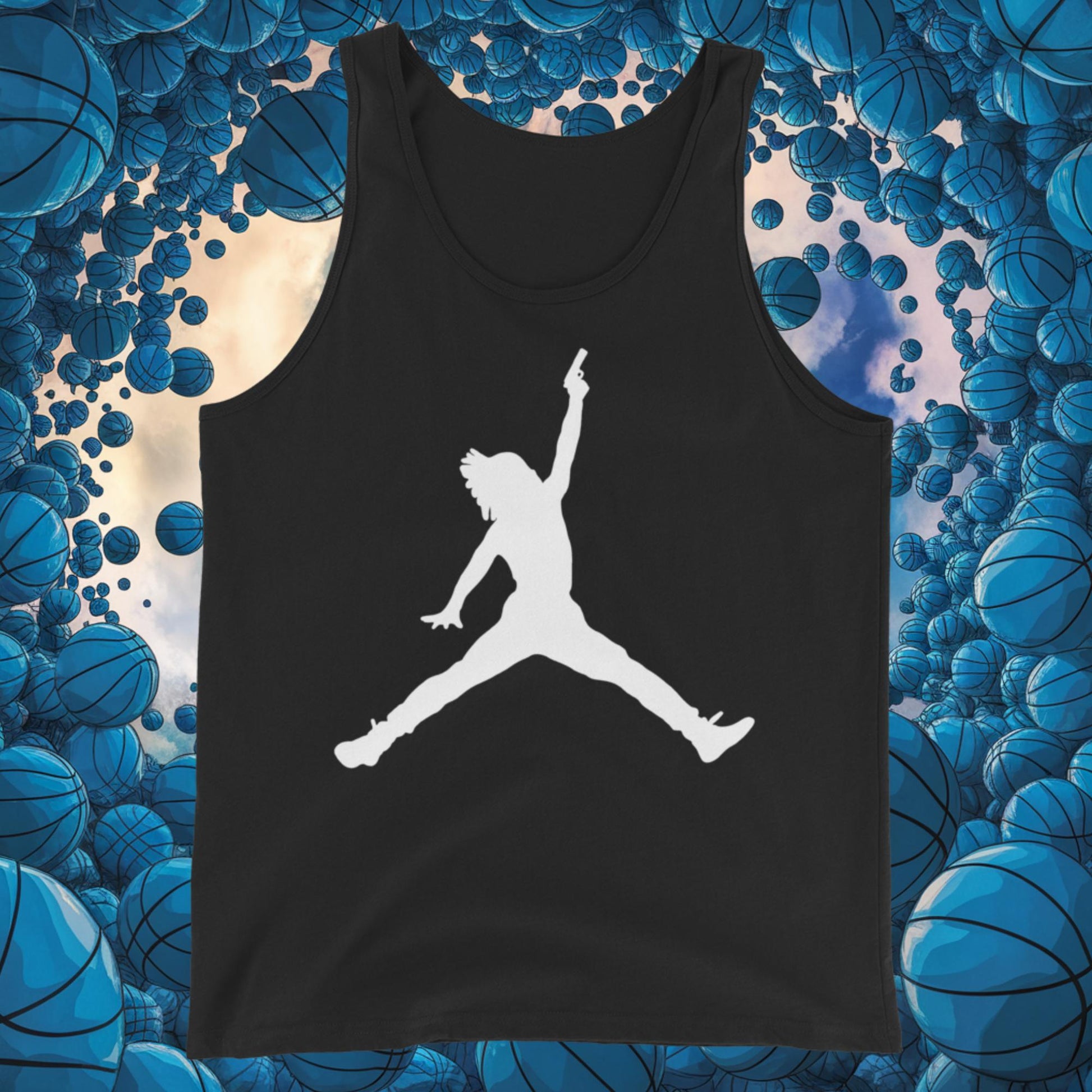 Ja Morant Funny Gun Meme Basketball NBA Memphis GrizzliesTank Top Black Tank Tops Basketball Ja Morant Memphis Grizzlies NBA Next Cult Brand