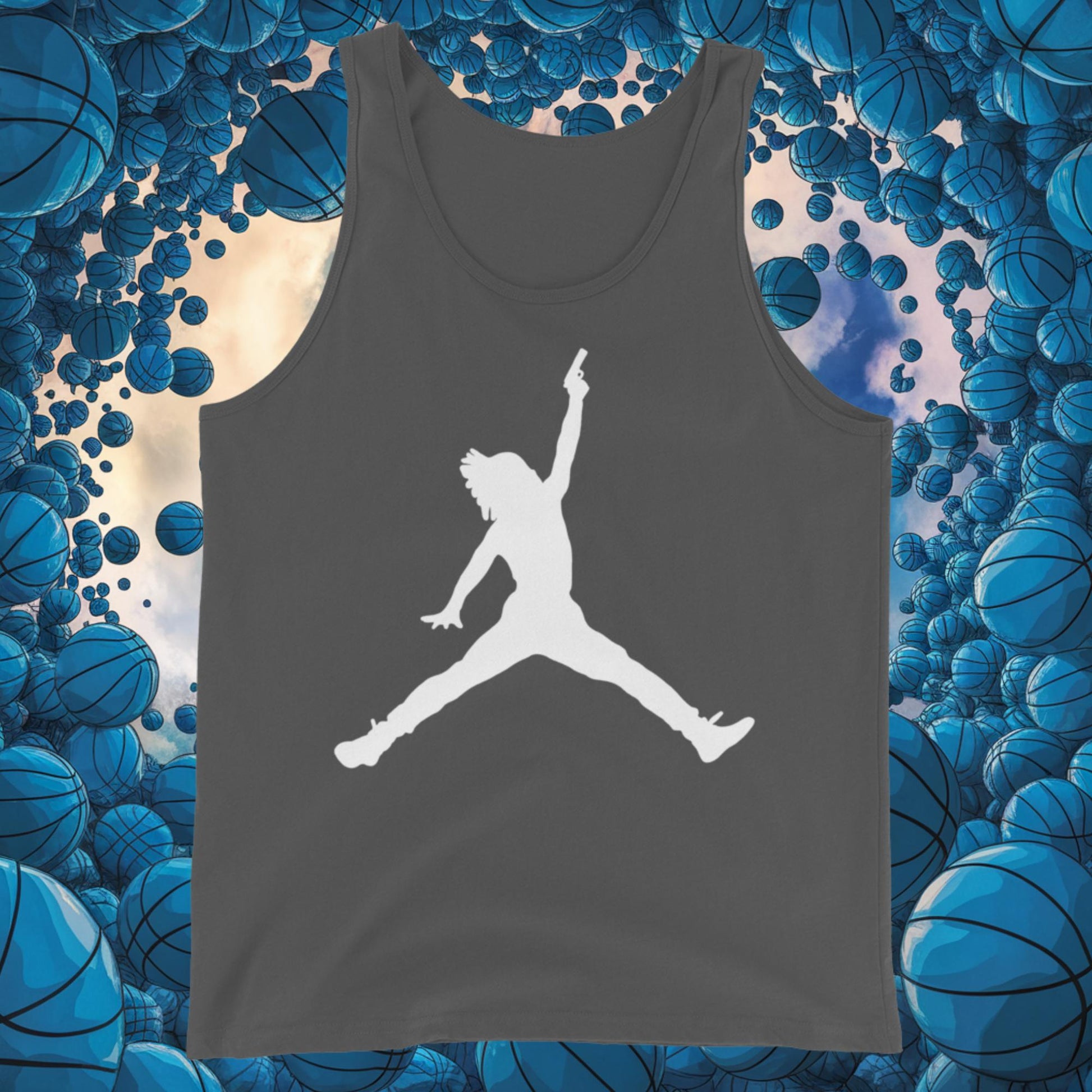 Ja Morant Funny Gun Meme Basketball NBA Memphis GrizzliesTank Top Asphalt Tank Tops Basketball Ja Morant Memphis Grizzlies NBA Next Cult Brand