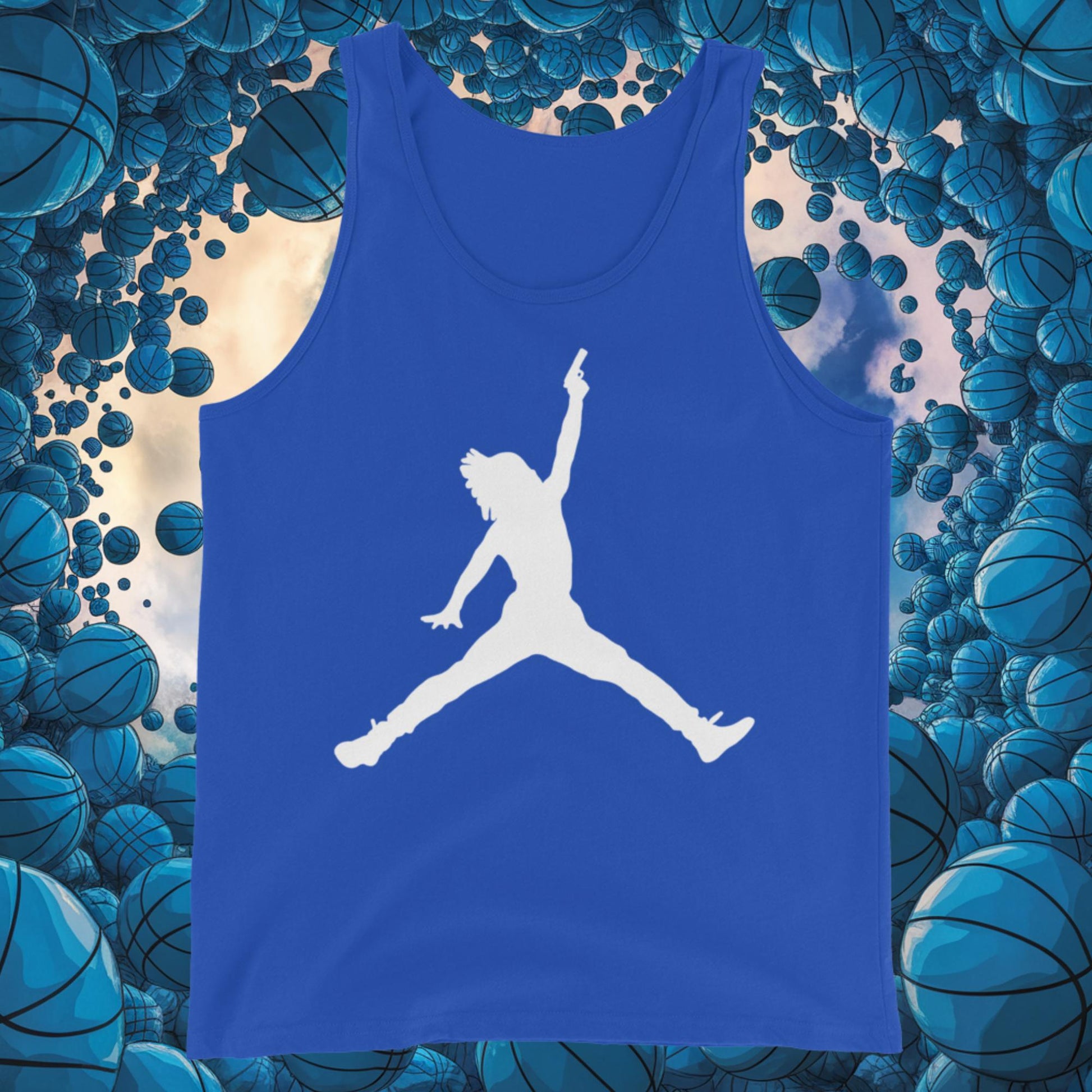 Ja Morant Funny Gun Meme Basketball NBA Memphis GrizzliesTank Top True Royal Tank Tops Basketball Ja Morant Memphis Grizzlies NBA Next Cult Brand