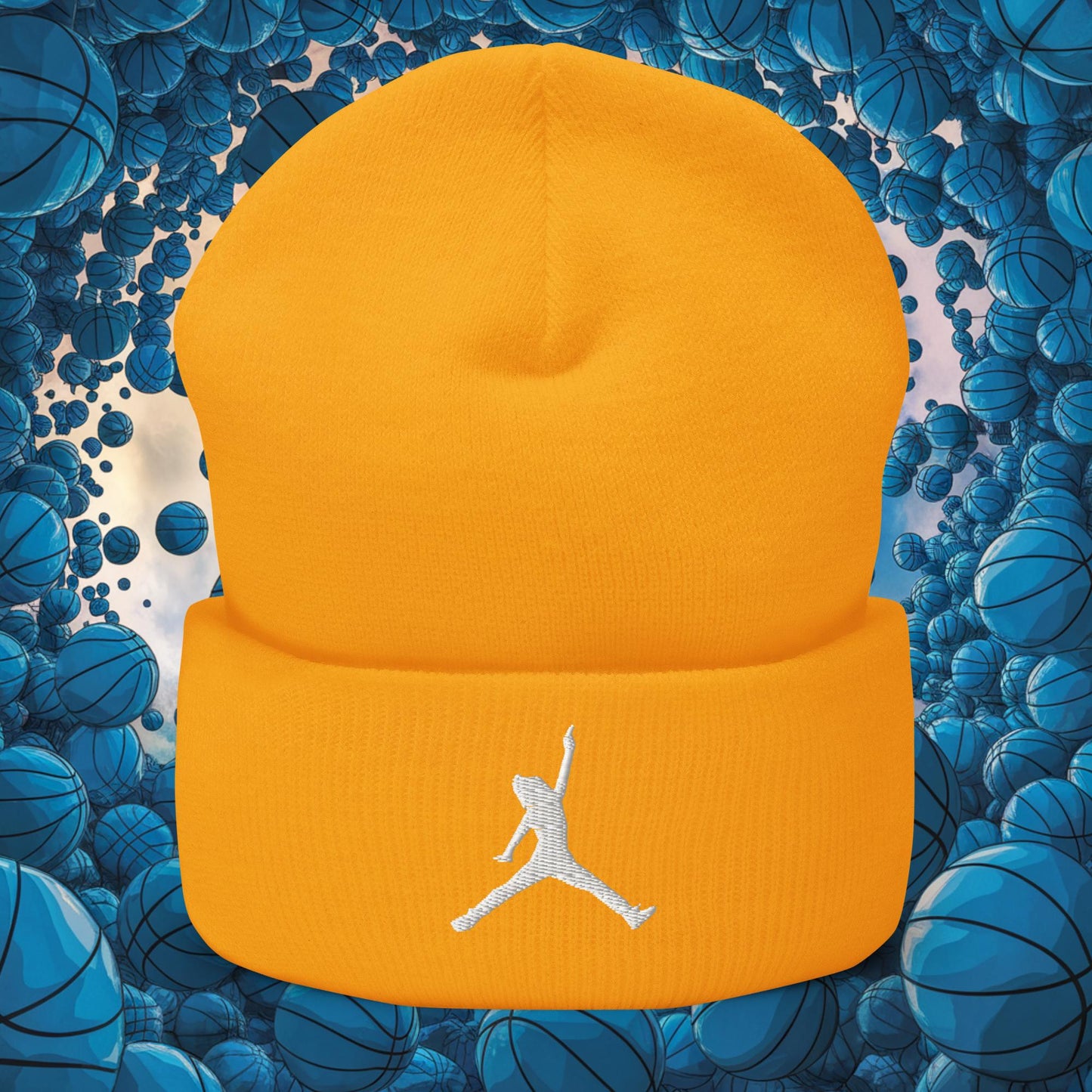 Ja Morant Funny Gun Meme Memphis Grizzlies NBA Cuffed Beanie Gold Hats Basketball Ja Morant Memphis Grizzlies NBA Next Cult Brand