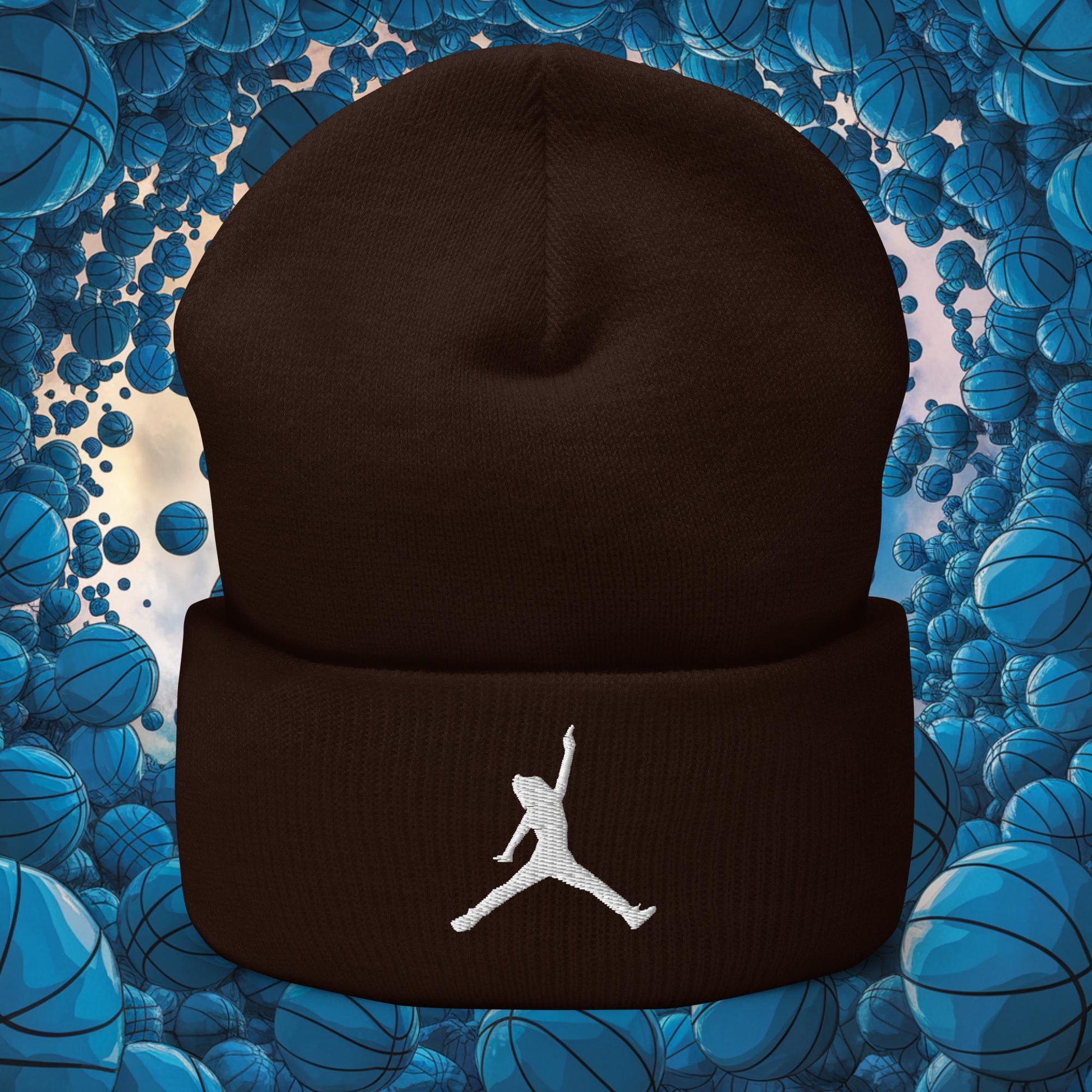 Ja Morant Funny Gun Meme Memphis Grizzlies NBA Cuffed Beanie Brown Hats Basketball Ja Morant Memphis Grizzlies NBA Next Cult Brand