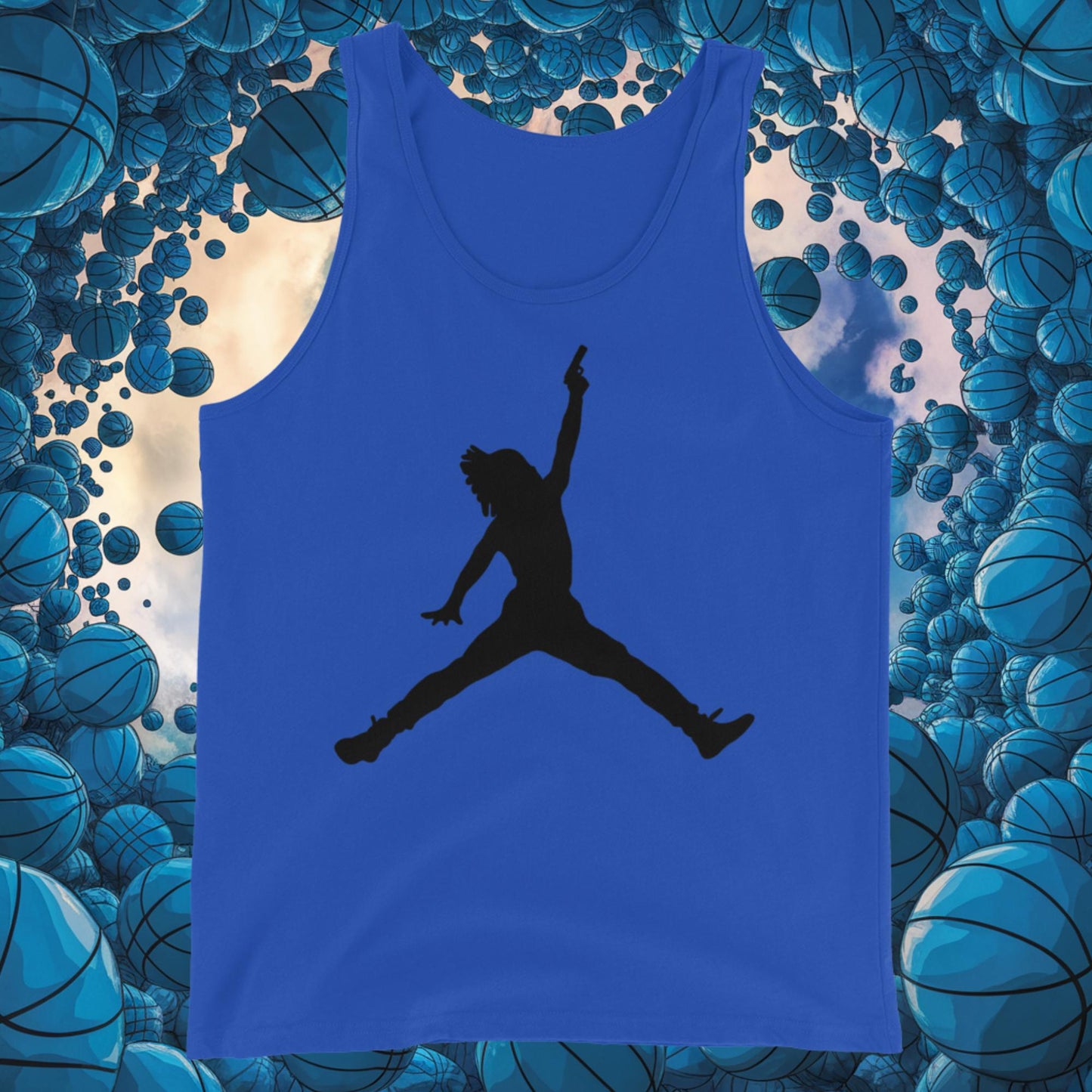 Ja Morant Funny Gun Meme Memphis Grizzlies NBA Tank Top True Royal Tank Tops Basketball Ja Morant Memphis Grizzlies NBA Next Cult Brand