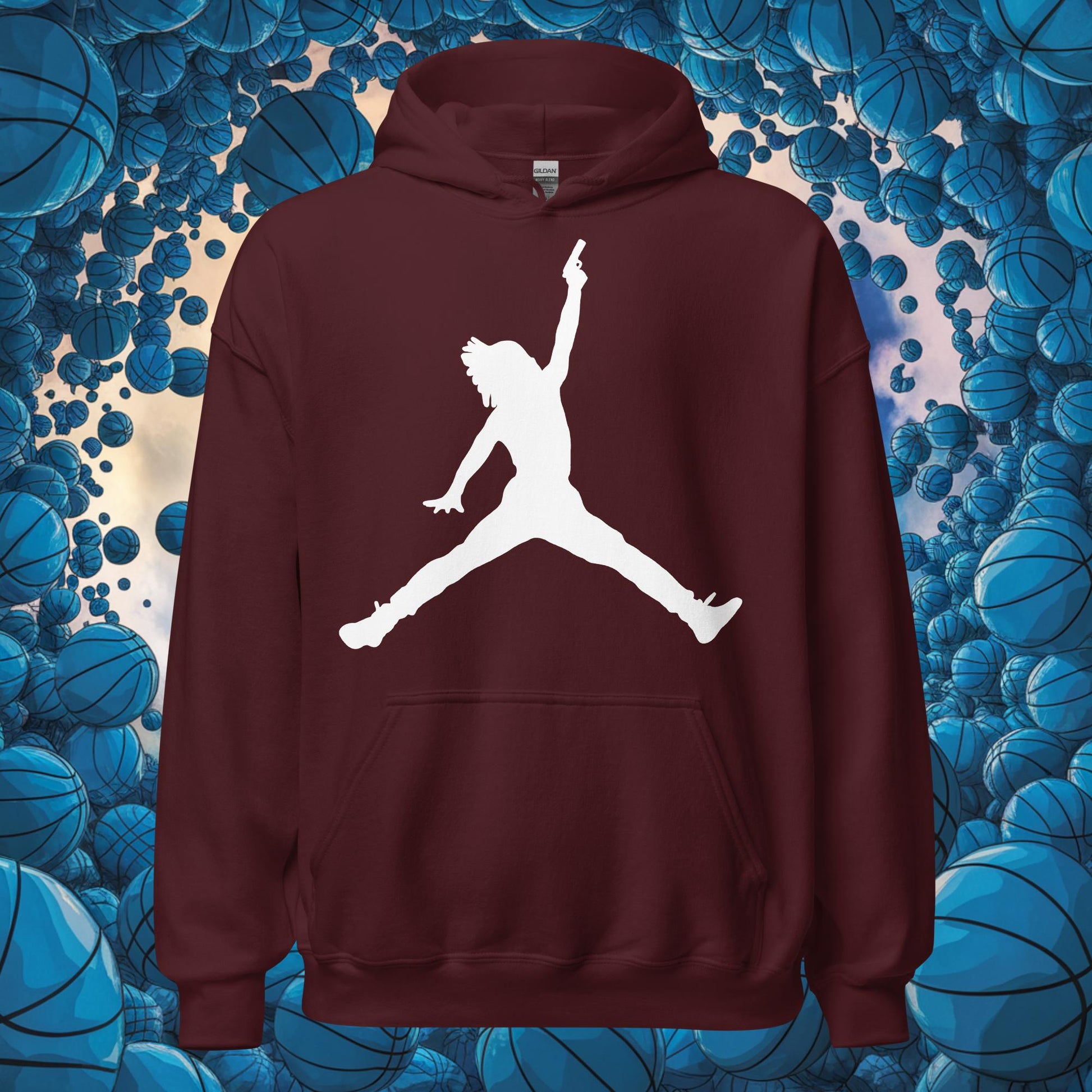 Ja Morant Funny Gun Meme Memphis Grizzlies NBA Unisex Hoodie Maroon Hoodies Basketball Ja Morant Memphis Grizzlies NBA Next Cult Brand