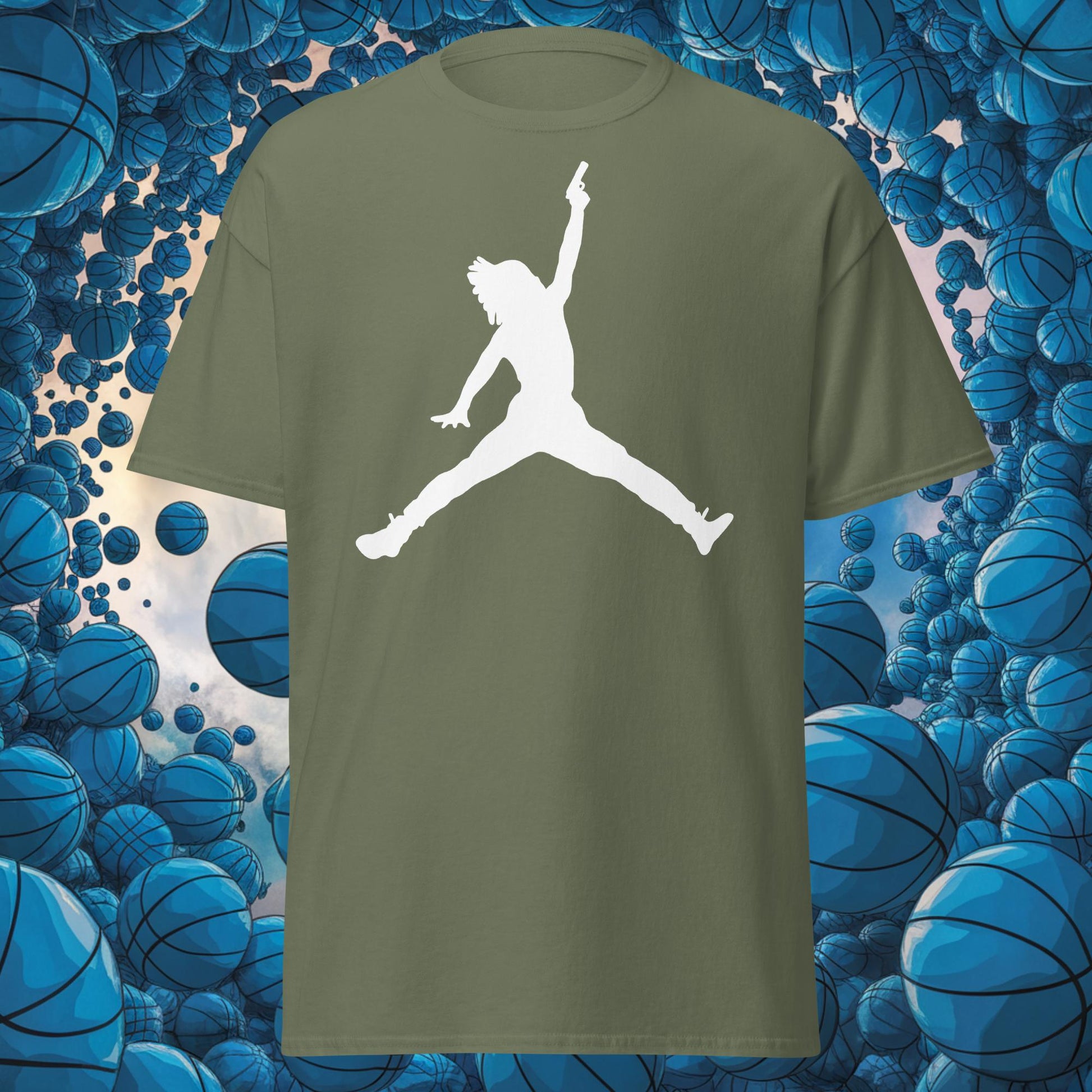 Ja Morant Funny Gun Meme Memphis Grizzlies NBA Unisex tee Military Green T-shirts Basketball Ja Morant Memphis Grizzlies NBA Next Cult Brand