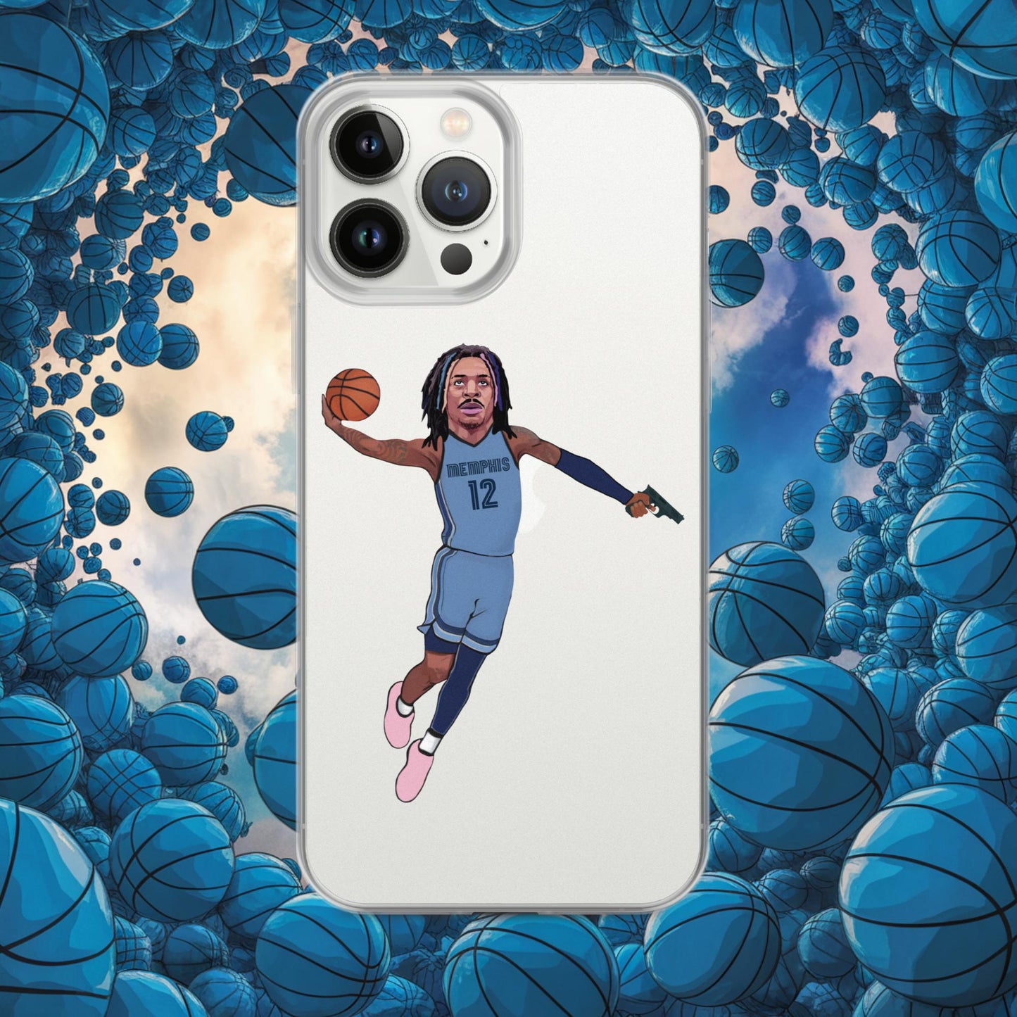 Ja Morant Gun Suspension Memphis Grizzlies NBA Clear Case for iPhone Next Cult Brand