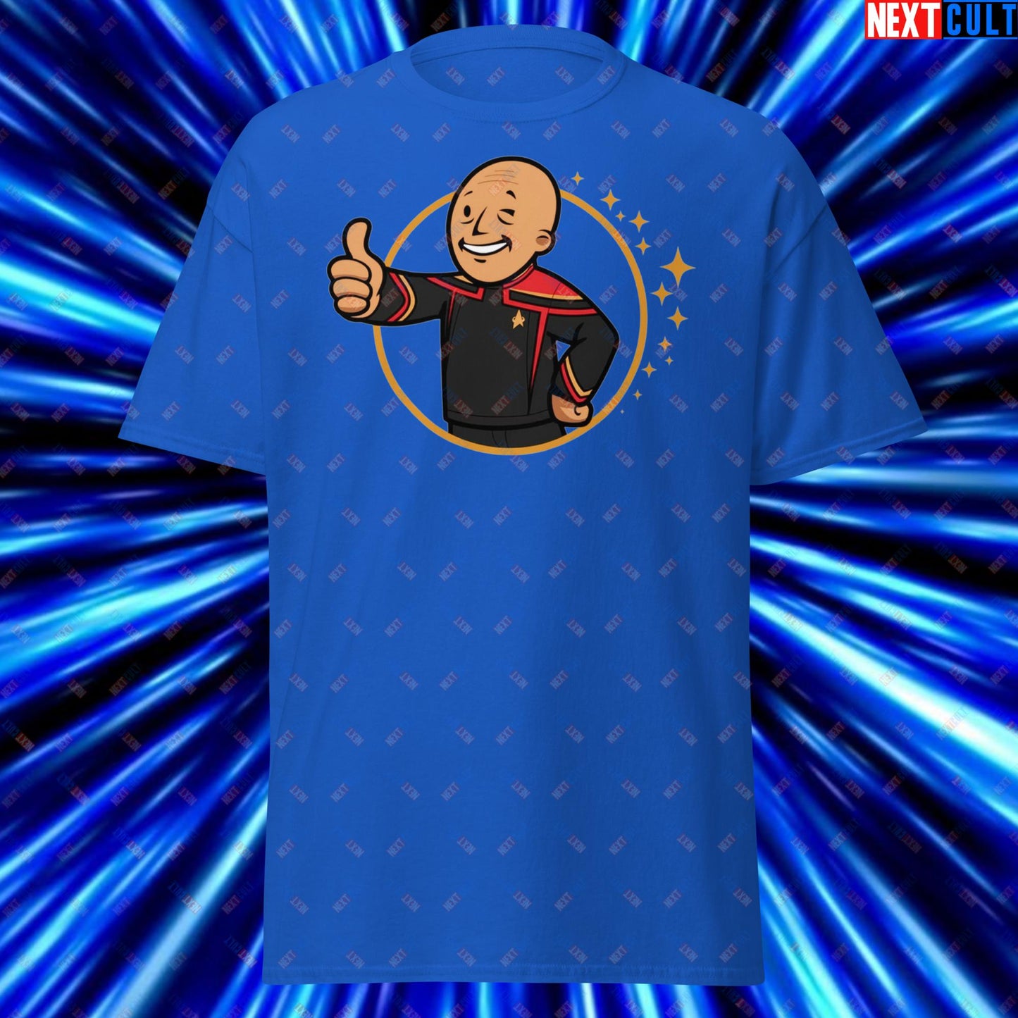 Jean-Luc Picard Star Trek Vault Boy Fallout Funny Cartoon Mashup Unisex tee Next Cult Brand