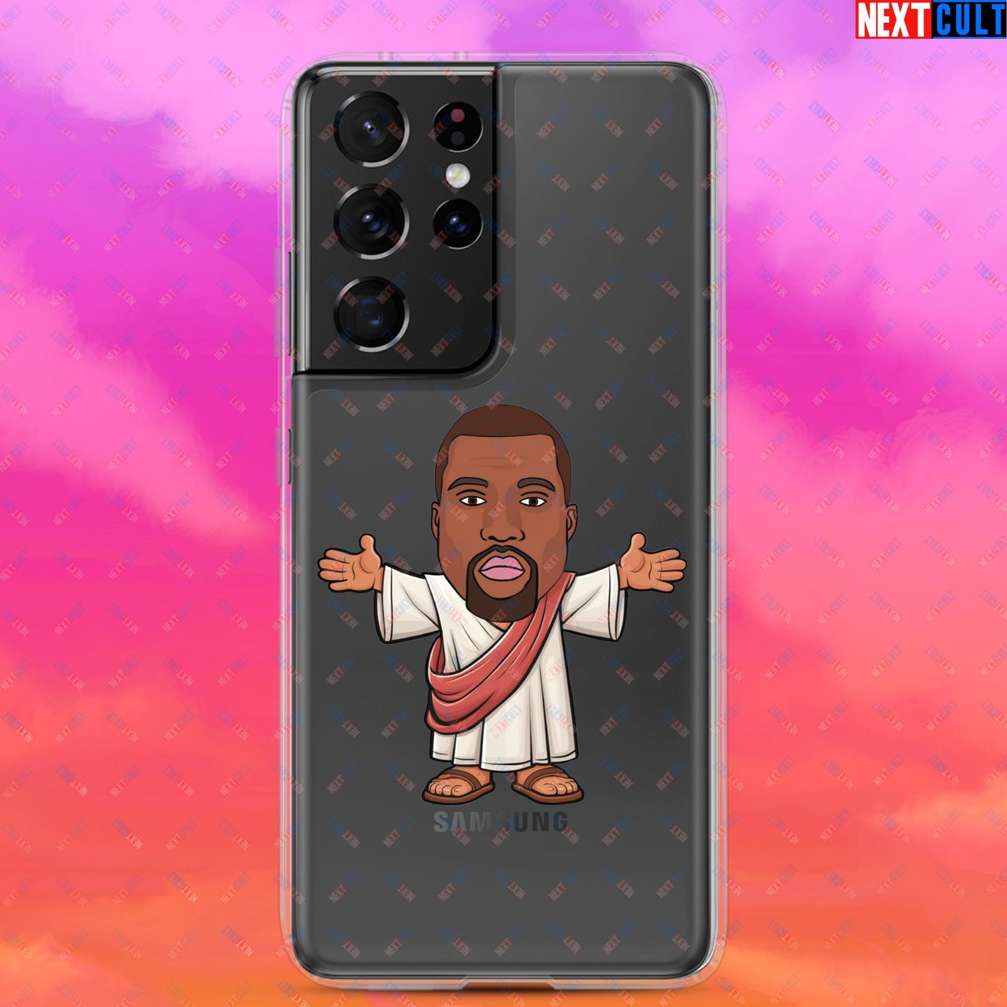 Jesus Kanye West Yeezianity Ye Funny Hip Hop Clear Case for Samsung Samsung Galaxy S21 Ultra Mobile Phone Cases Kanye West Music Next Cult Brand