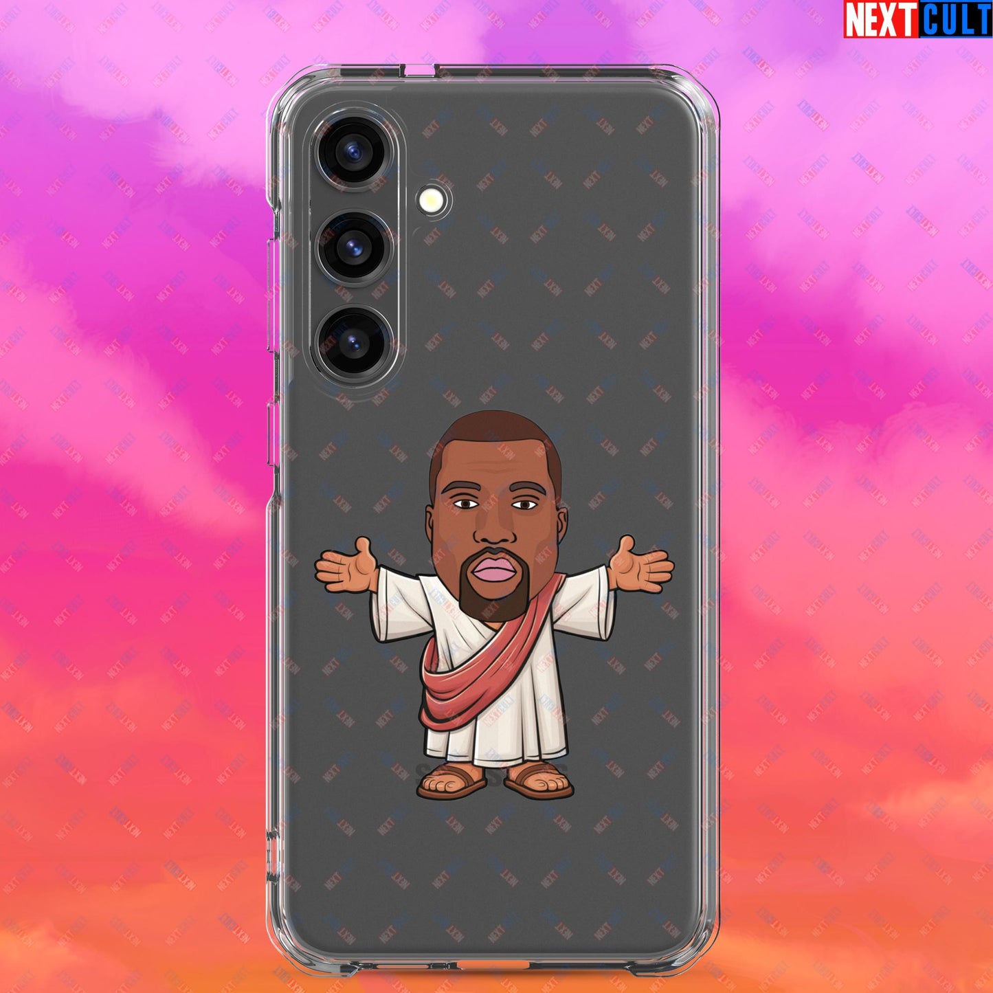 Jesus Kanye West Yeezianity Ye Funny Hip Hop Clear Case for Samsung Samsung Galaxy S24 Plus Mobile Phone Cases Kanye West Music Next Cult Brand