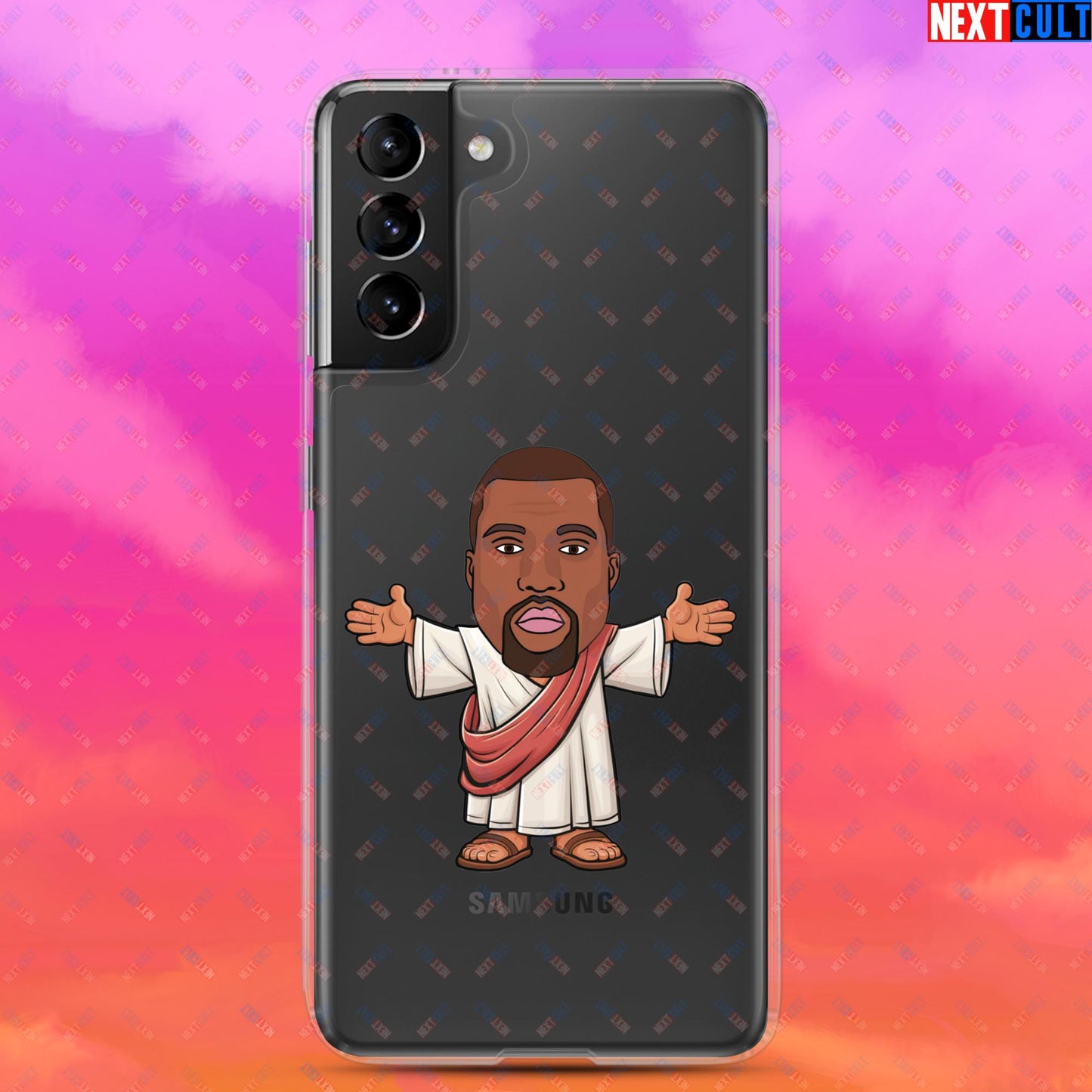 Jesus Kanye West Yeezianity Ye Funny Hip Hop Clear Case for Samsung Samsung Galaxy S21 Plus Mobile Phone Cases Kanye West Music Next Cult Brand