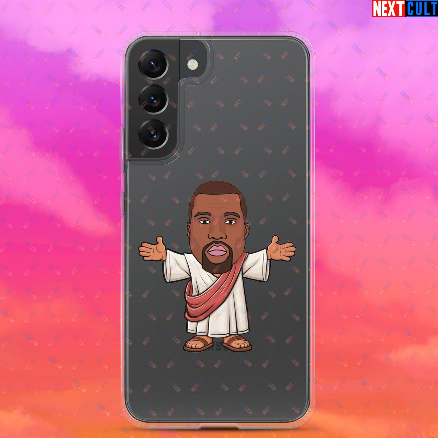 Jesus Kanye West Yeezianity Ye Funny Hip Hop Clear Case for Samsung Samsung Galaxy S22 Plus Mobile Phone Cases Kanye West Music Next Cult Brand