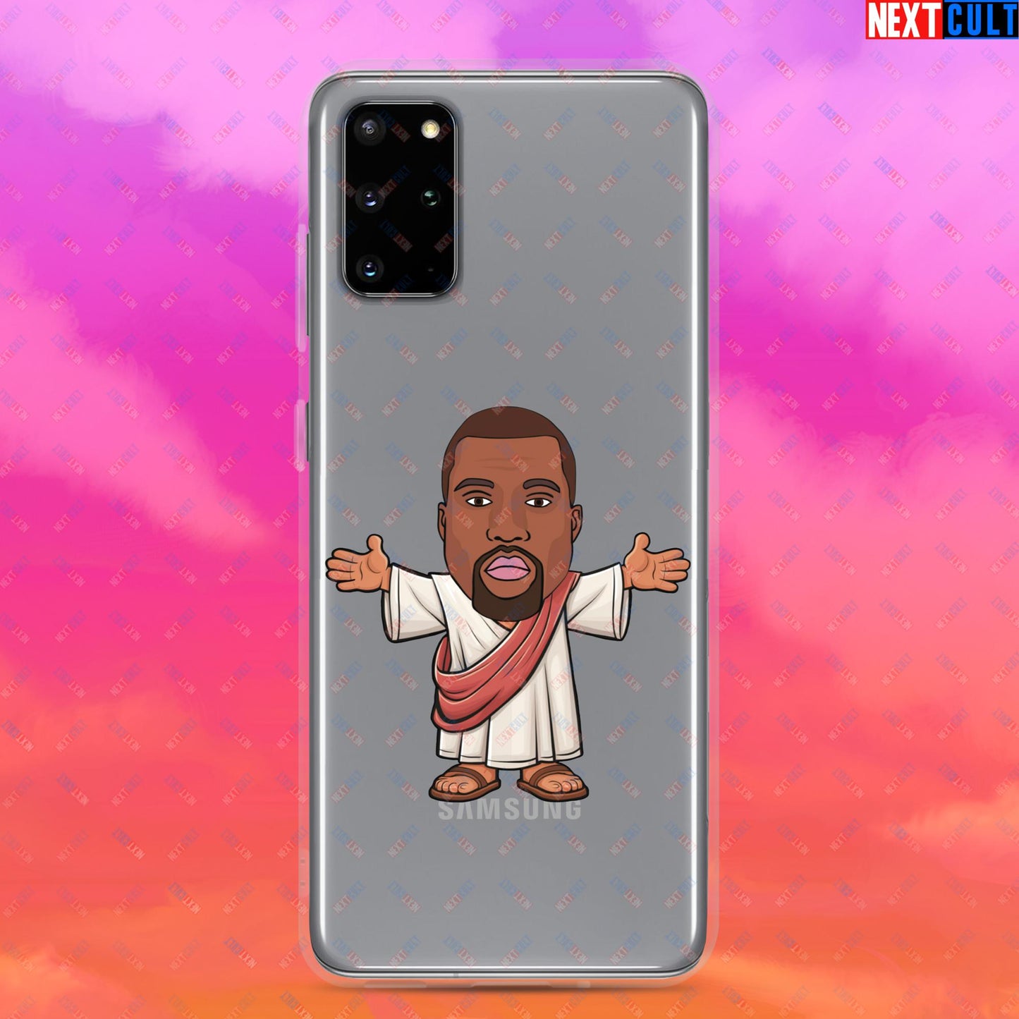 Jesus Kanye West Yeezianity Ye Funny Hip Hop Clear Case for Samsung Samsung Galaxy S20 Plus Mobile Phone Cases Kanye West Music Next Cult Brand