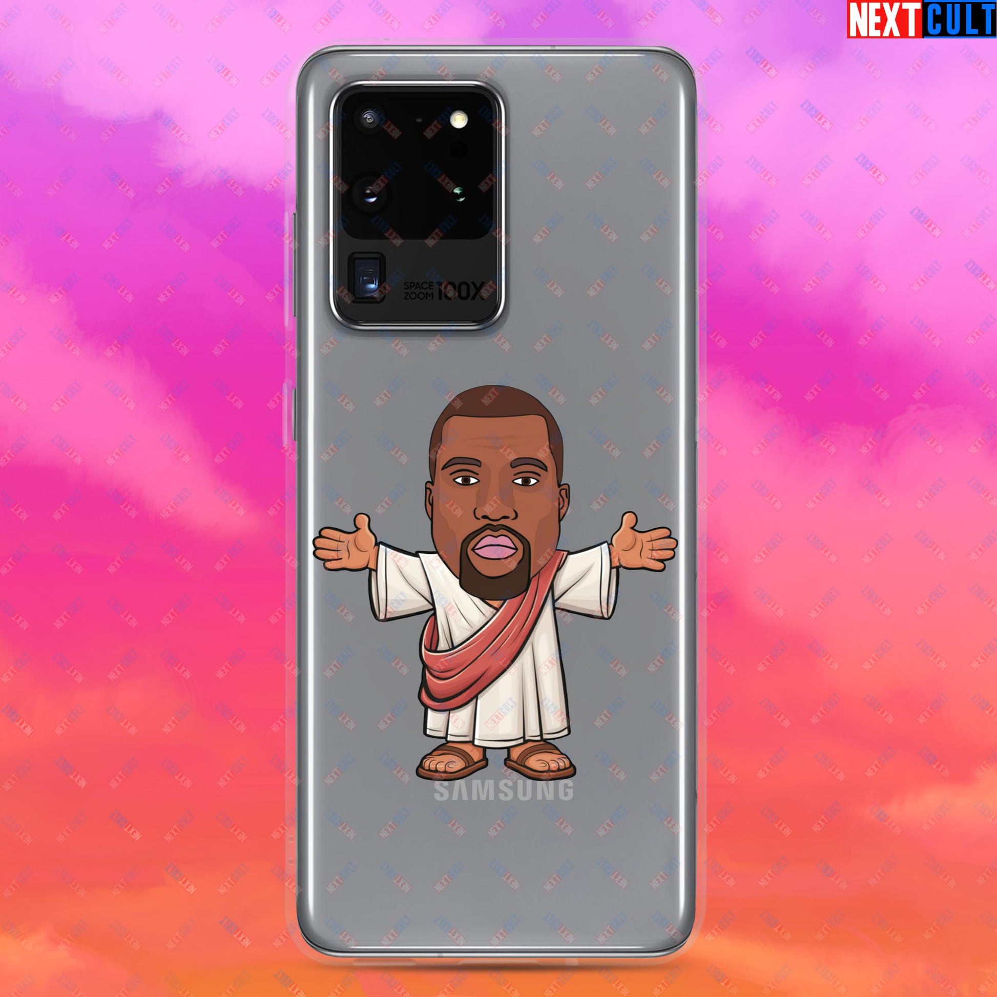 Jesus Kanye West Yeezianity Ye Funny Hip Hop Clear Case for Samsung Samsung Galaxy S20 Ultra Mobile Phone Cases Kanye West Music Next Cult Brand