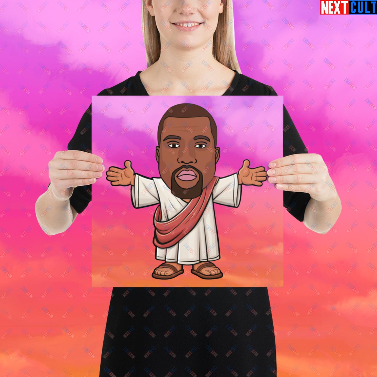 Jesus Kanye West Yeezianity Ye Funny Hip Hop Poster Next Cult Brand