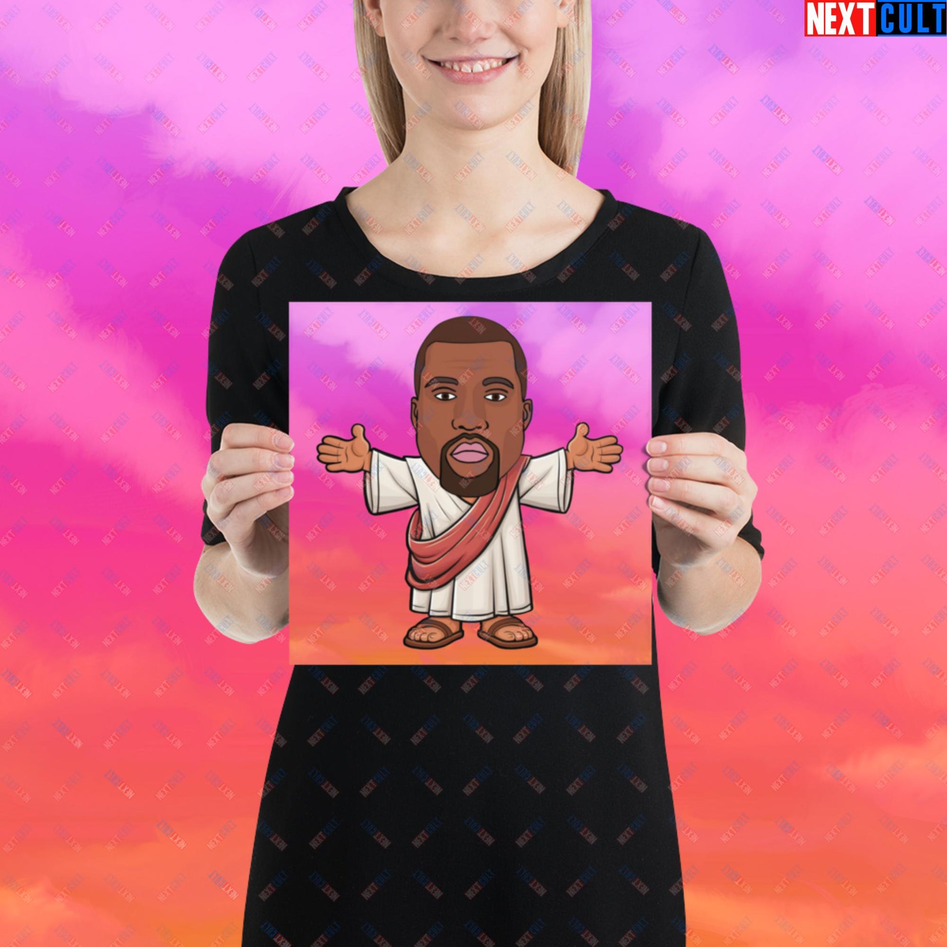 Jesus Kanye West Yeezianity Ye Funny Hip Hop Poster Next Cult Brand