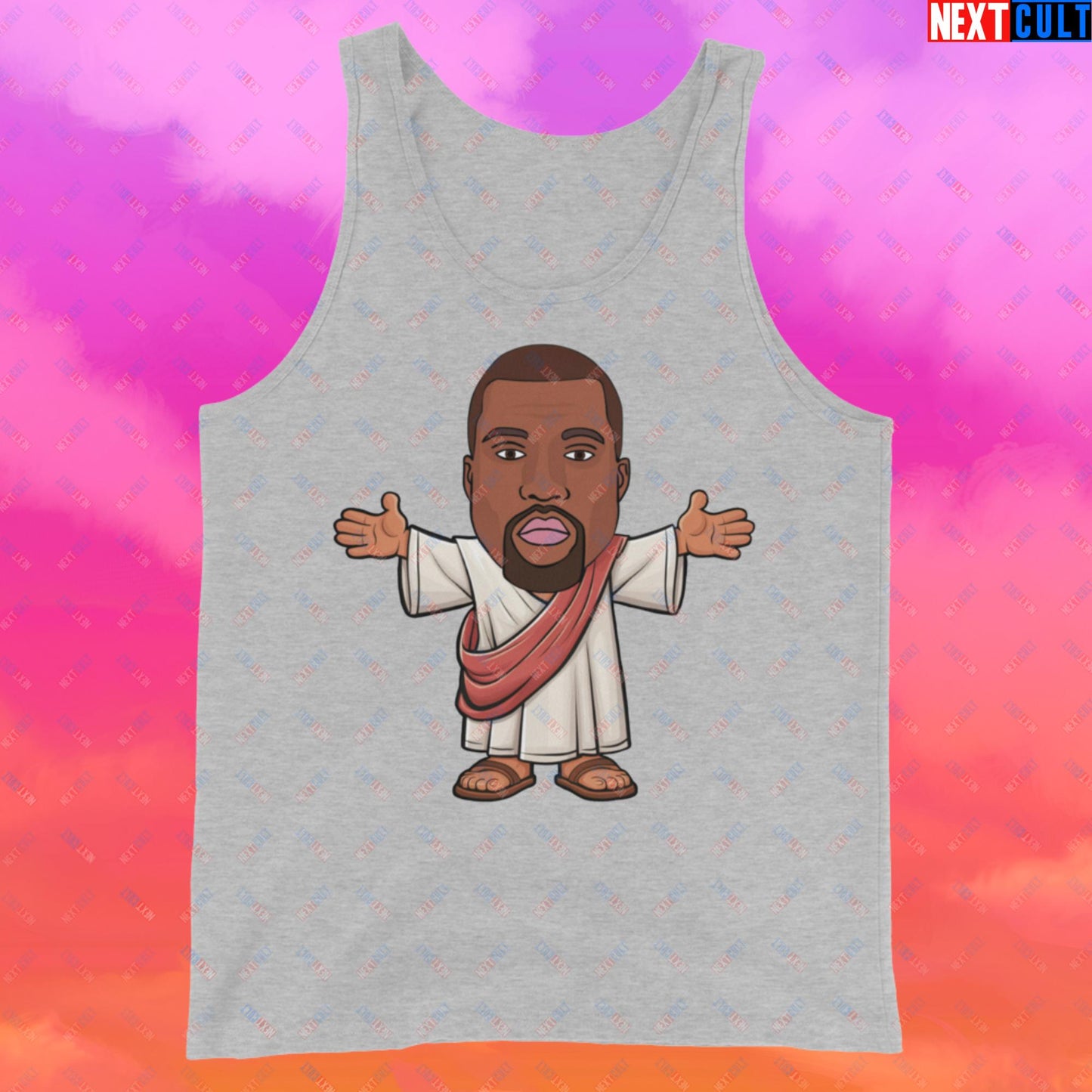 Jesus Kanye West Yeezianity Ye Funny Hip Hop Tank Top Athletic Heather Tank Tops Kanye West Music Next Cult Brand