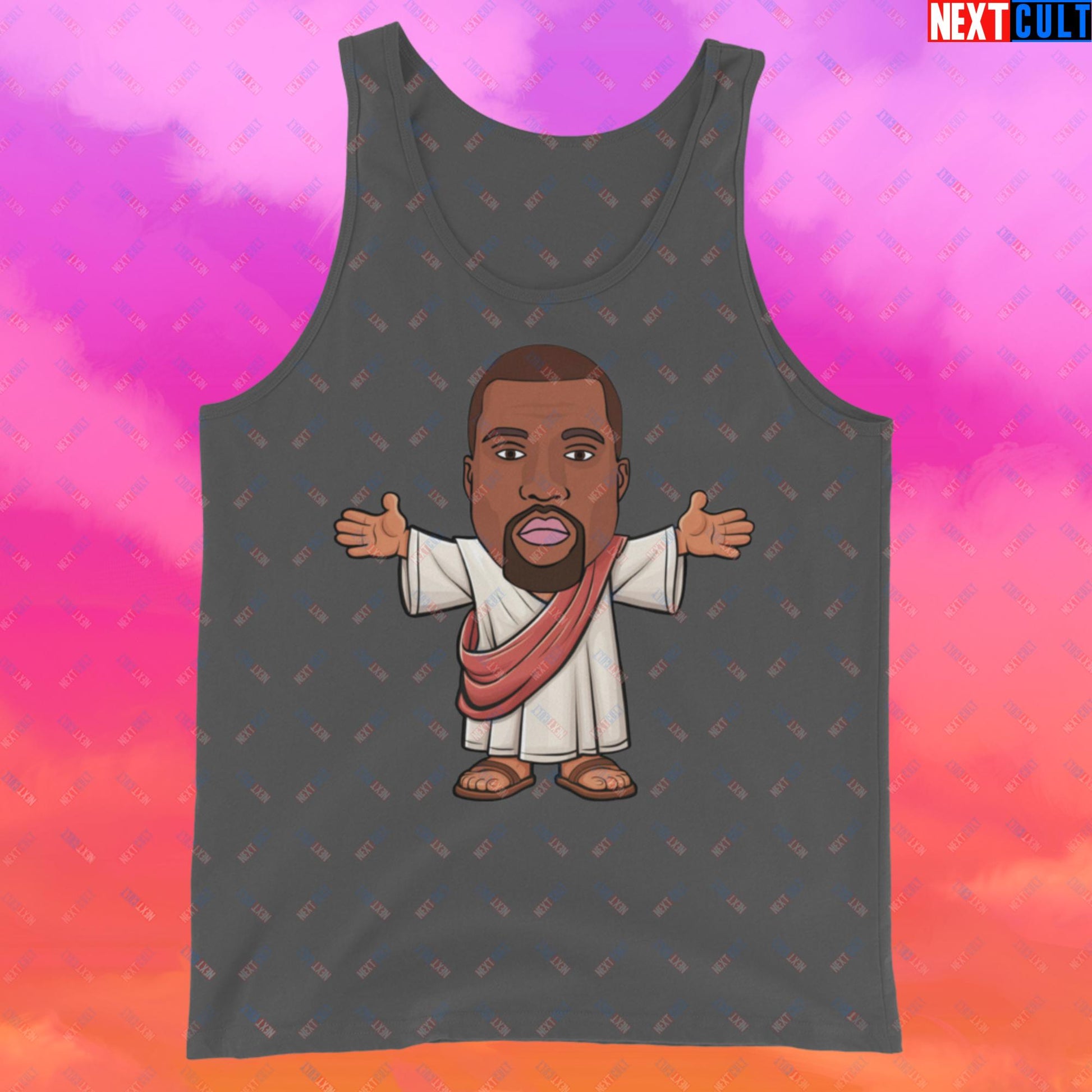 Jesus Kanye West Yeezianity Ye Funny Hip Hop Tank Top Asphalt Tank Tops Kanye West Music Next Cult Brand