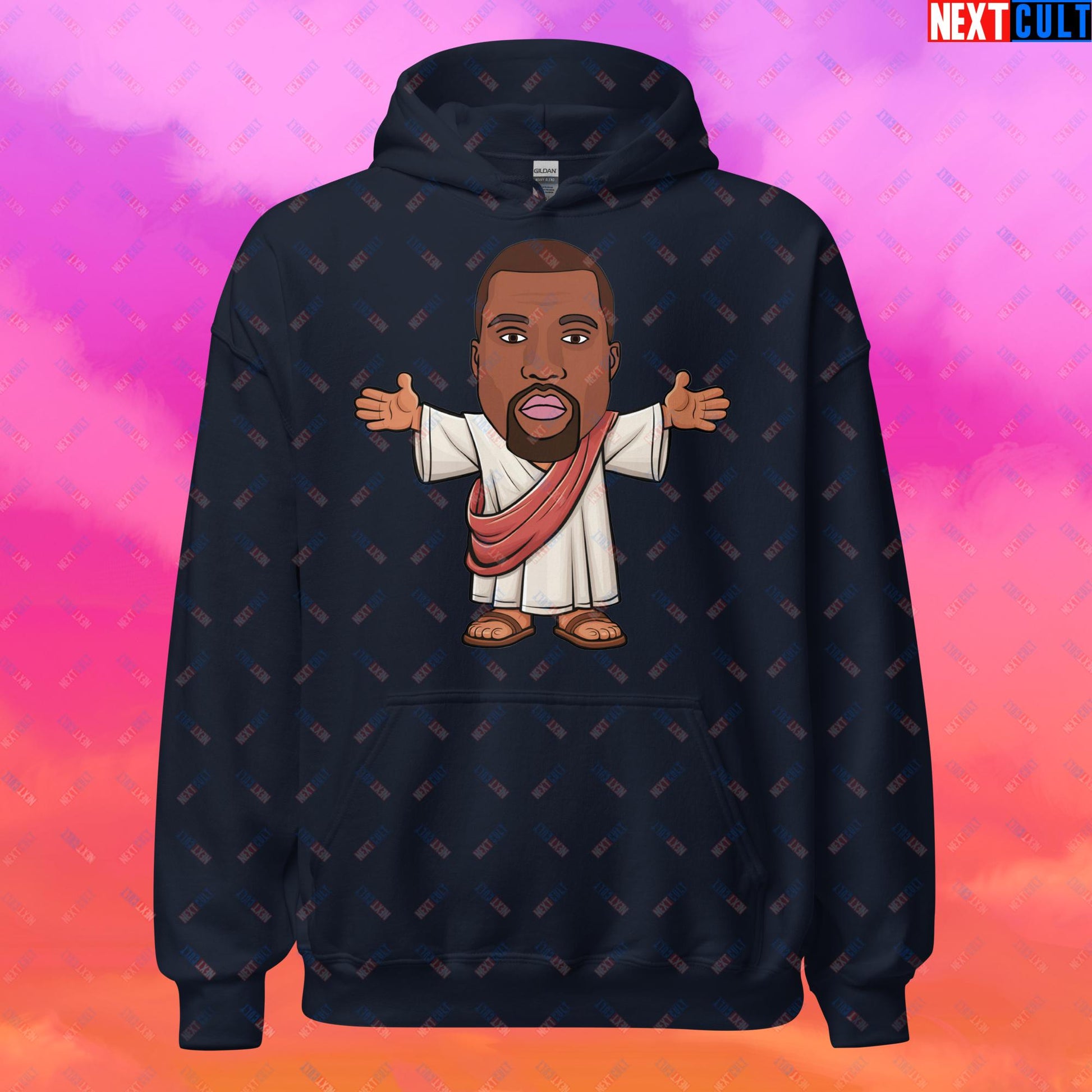 Jesus Kanye West Yeezianity Ye Funny Hip Hop Unisex Hoodie Navy Hoodies Kanye West Music Next Cult Brand