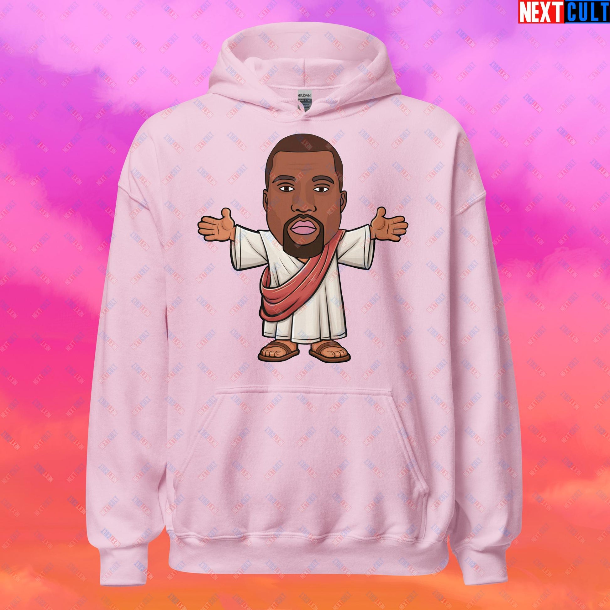 Jesus Kanye West Yeezianity Ye Funny Hip Hop Unisex Hoodie Light Pink Hoodies Kanye West Music Next Cult Brand