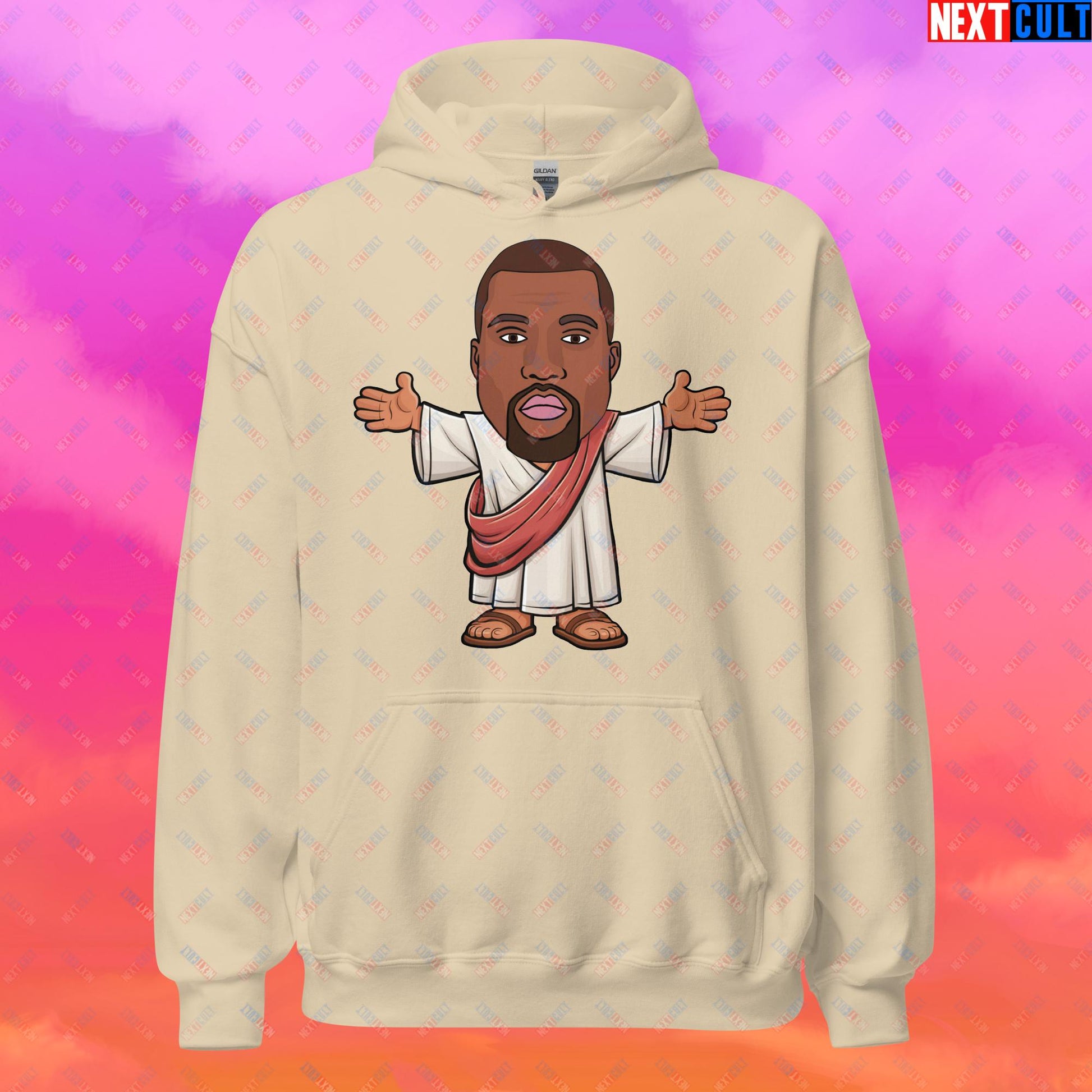 Jesus Kanye West Yeezianity Ye Funny Hip Hop Unisex Hoodie Sand Hoodies Kanye West Music Next Cult Brand