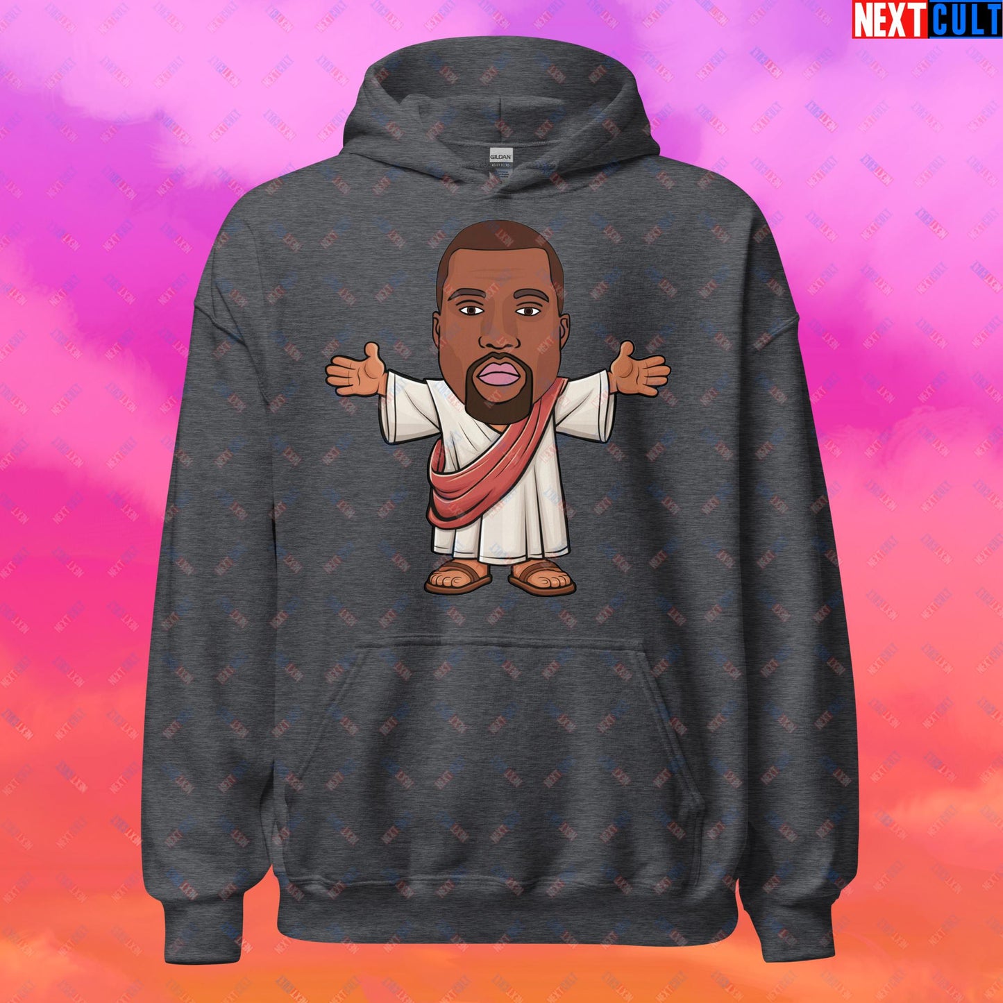 Jesus Kanye West Yeezianity Ye Funny Hip Hop Unisex Hoodie Dark Heather Hoodies Kanye West Music Next Cult Brand